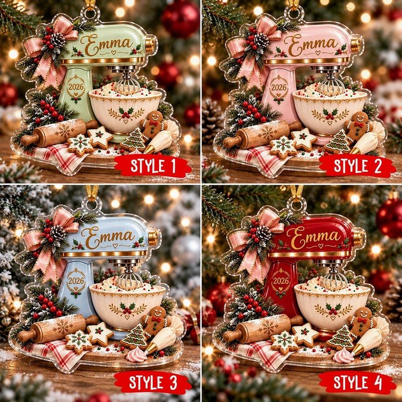 Personalized Baker Christmas Ornament 2026, Custom Baking Mixer Decor, Kitchen Keepsake Gift for Home Baker, Pastry Chef ACRYLICOR24