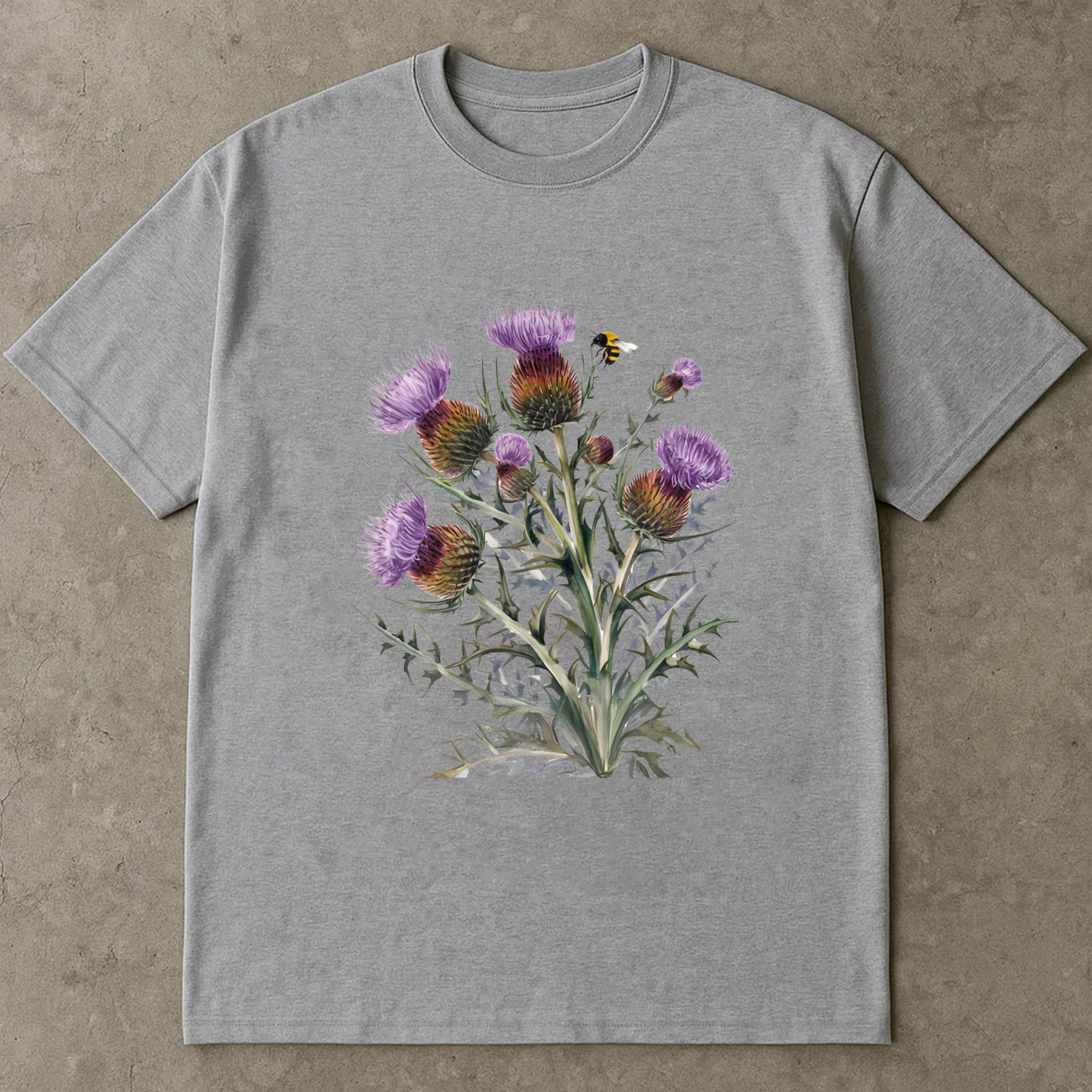 Vintage Thistle Shirt, Botanical Wildflower Tee, Scottish Flower Graphic T-Shirt, Retro Nature Top, Aesthetic Floral Shirt