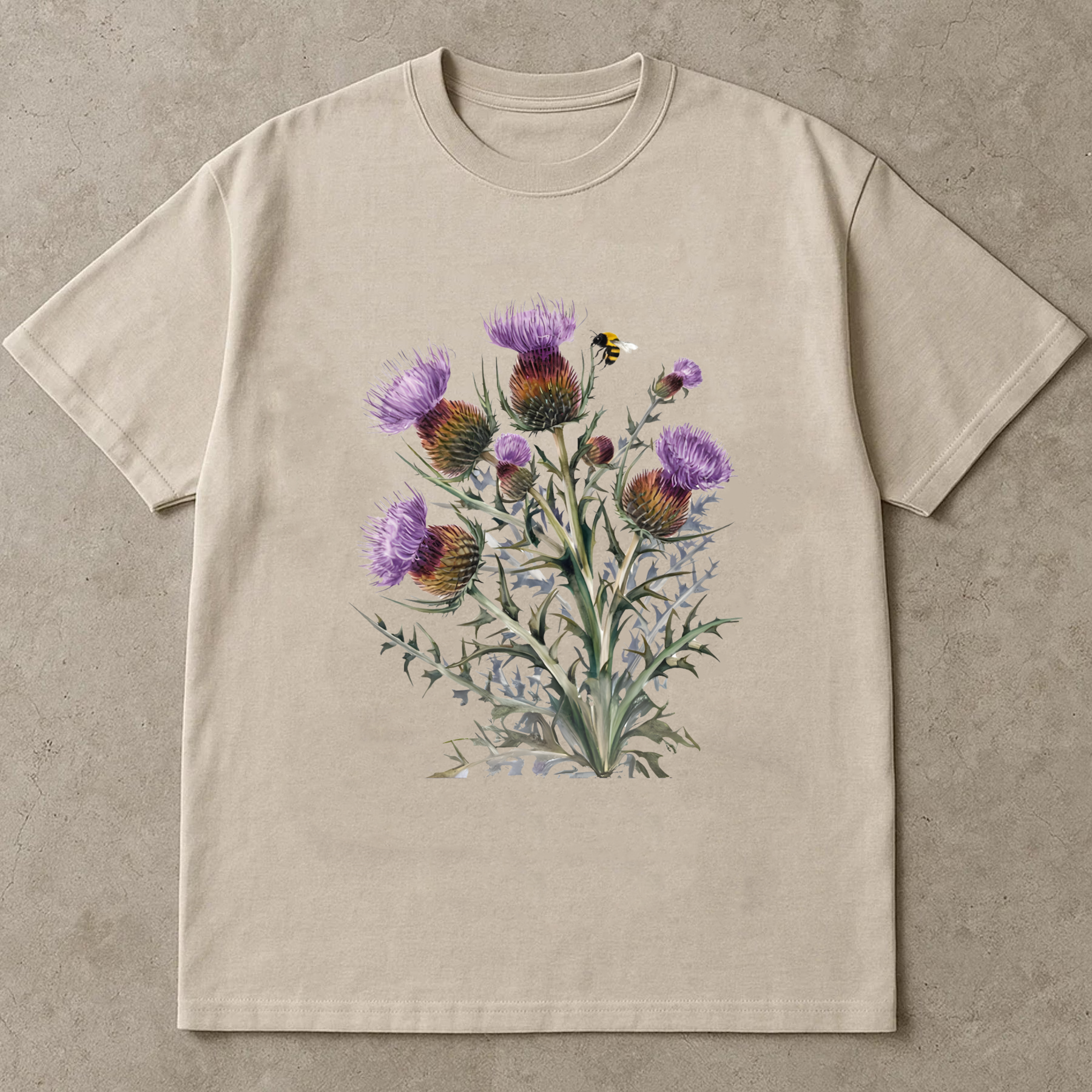 Vintage Thistle Shirt, Botanical Wildflower Tee, Scottish Flower Graphic T-Shirt, Retro Nature Top, Aesthetic Floral Shirt