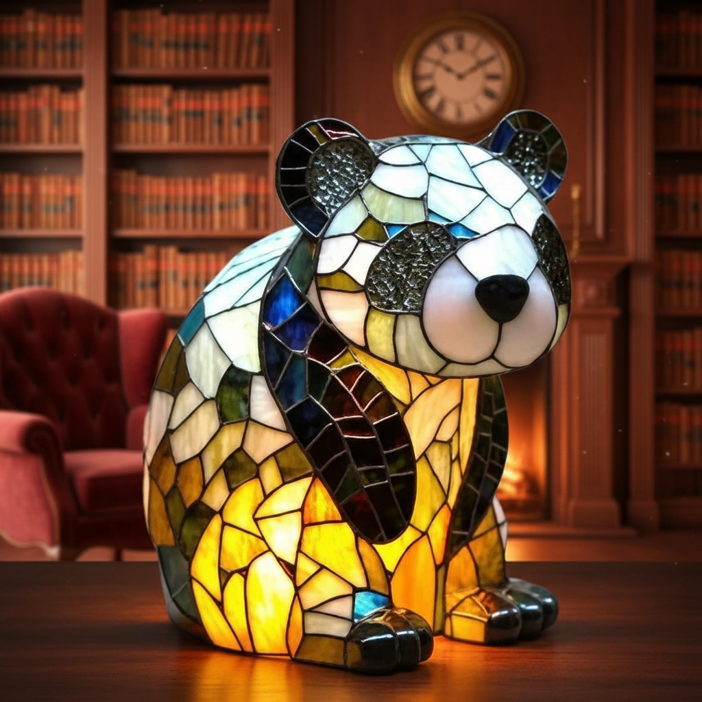 Cute Panda LED Night Light, Acrylic Plastic Panda Table Lamp, Artistic Decorative Night Lamp, Cozy Bedroom Light, Animal Lover Gift