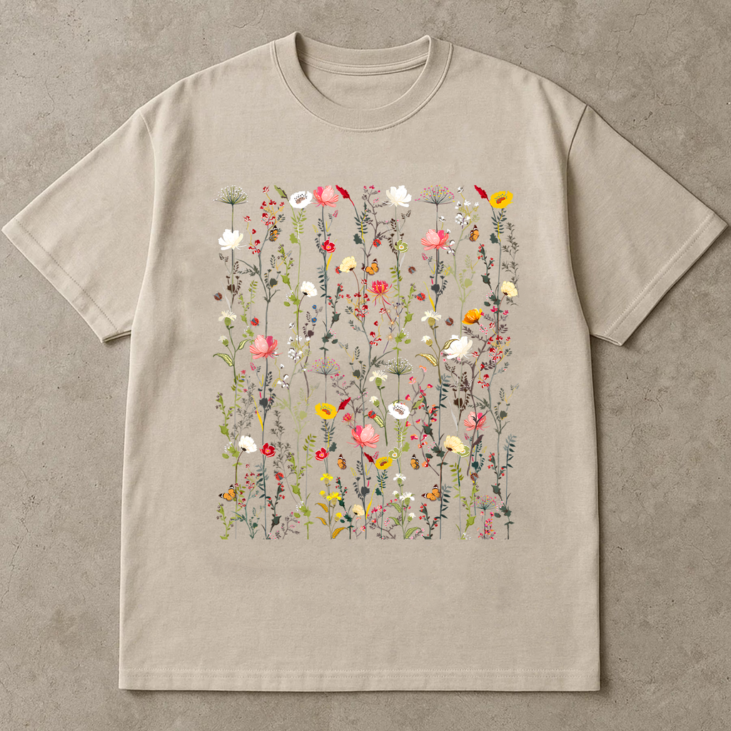 Vintage Chamomile Shirt, Daisy Wildflower Tee, Herbal Flower Graphic T-Shirt, Botanical Illustration Top, Aesthetic Floral Shirt