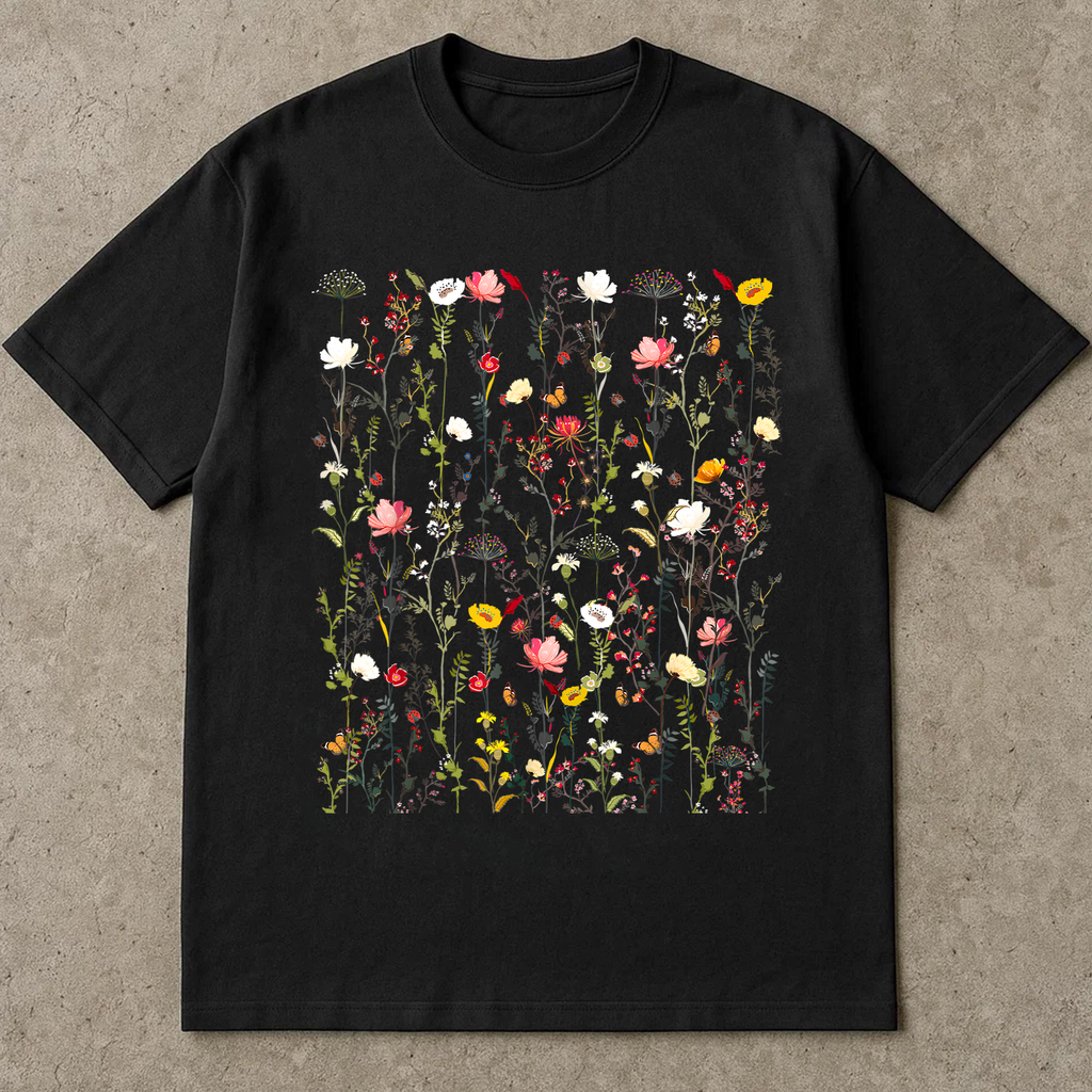 Vintage Chamomile Shirt, Daisy Wildflower Tee, Herbal Flower Graphic T-Shirt, Botanical Illustration Top, Aesthetic Floral Shirt