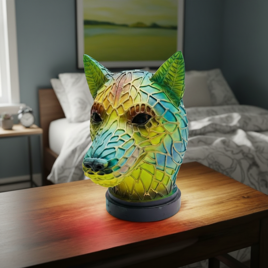 Kavolet Wolf LED Table Light, Acrylic Plastic Animal Desk Lamp, Artistic Wolf Night Light, Cozy Bedroom and Home Decor