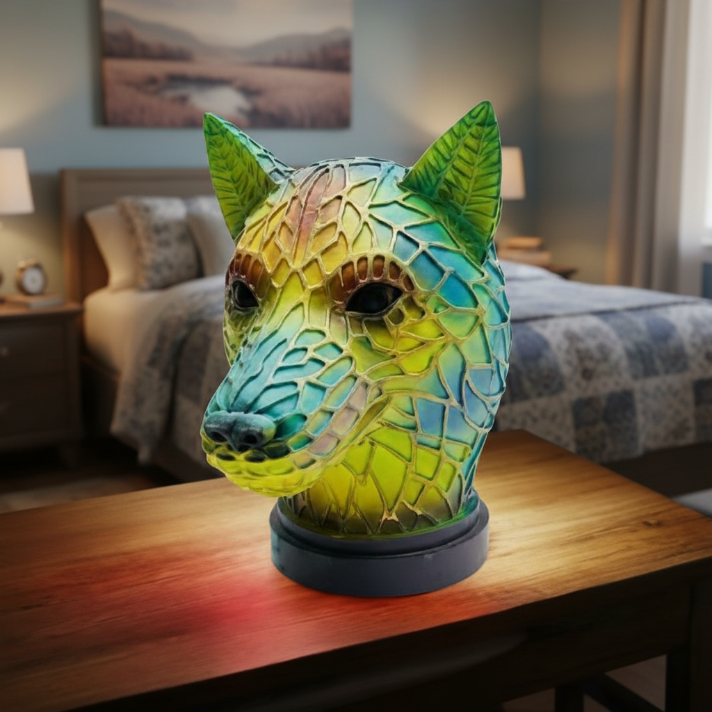 Kavolet Wolf LED Table Light, Acrylic Plastic Animal Desk Lamp, Artistic Wolf Night Light, Cozy Bedroom and Home Decor