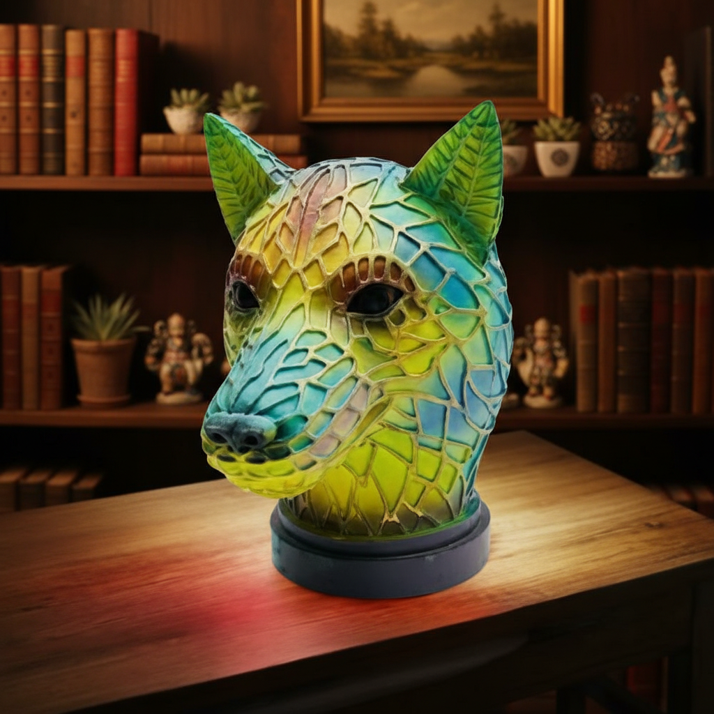 Kavolet Wolf LED Table Light, Acrylic Plastic Animal Desk Lamp, Artistic Wolf Night Light, Cozy Bedroom and Home Decor