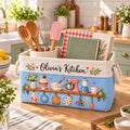 Personalized Fabric Storage Basket, Floral Kitchen Counter Organizer, Kitchen Basket Decor BBPETAL34