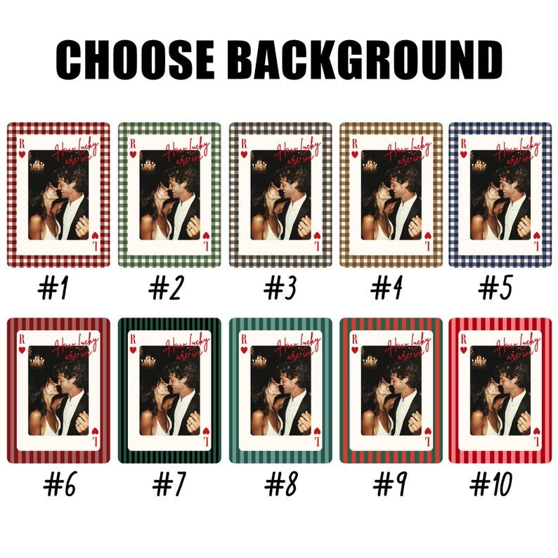 Personalized Striped Playing Card Couple Photo Ornament, Anniversary Gift, How Lucky We Are, Gifts for Boyfriend, Husband ACRYLICOR26