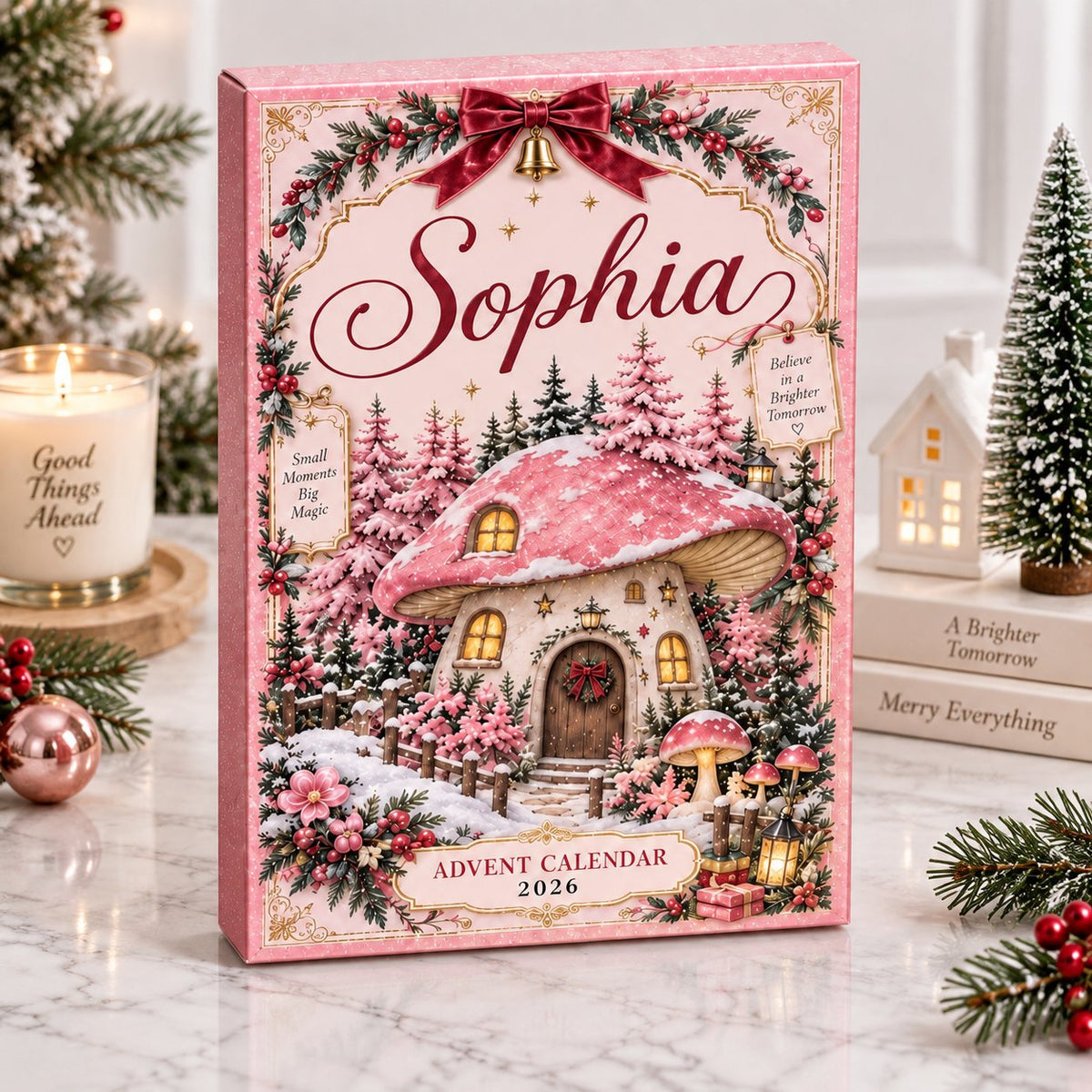 Personalized Christmas Advent Calendar 2026, Custom Name Countdown Calendar, Christmas Gift for Kids, Family Holiday Tradition Gift AXMAS26
