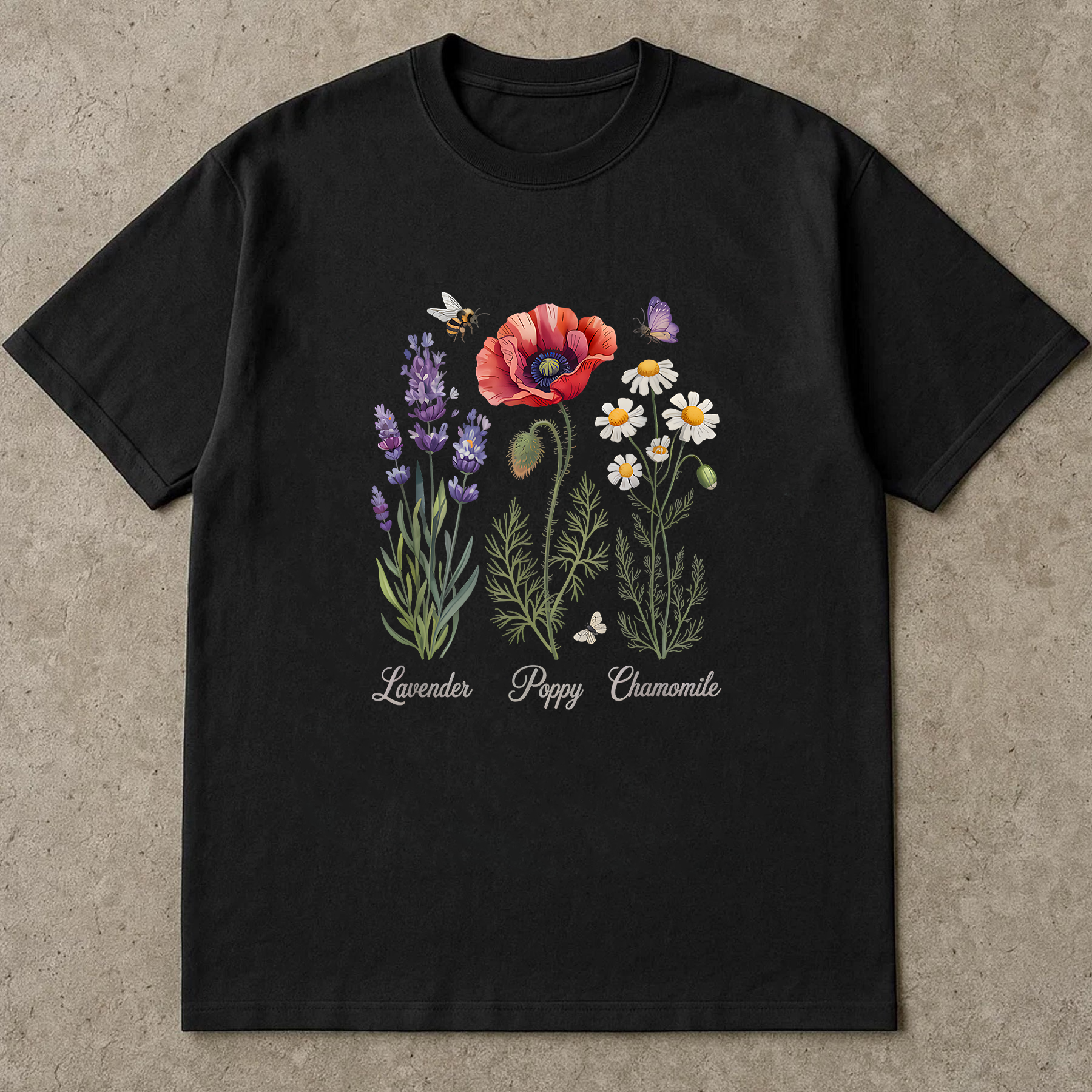 Vintage Lavender Shirt, Botanical Herb Tee, Purple Flower Graphic T-Shirt, Cottagecore Aesthetic Top, Retro Floral Shirt