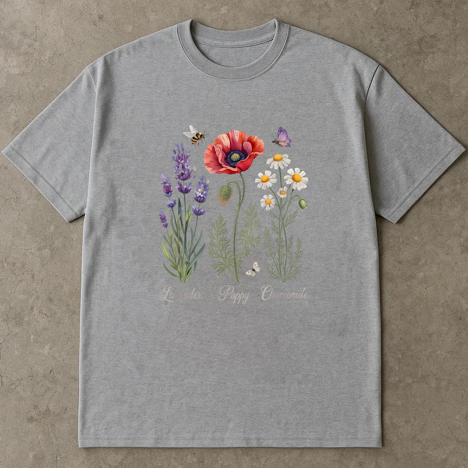 Vintage Lavender Shirt, Botanical Herb Tee, Purple Flower Graphic T-Shirt, Cottagecore Aesthetic Top, Retro Floral Shirt