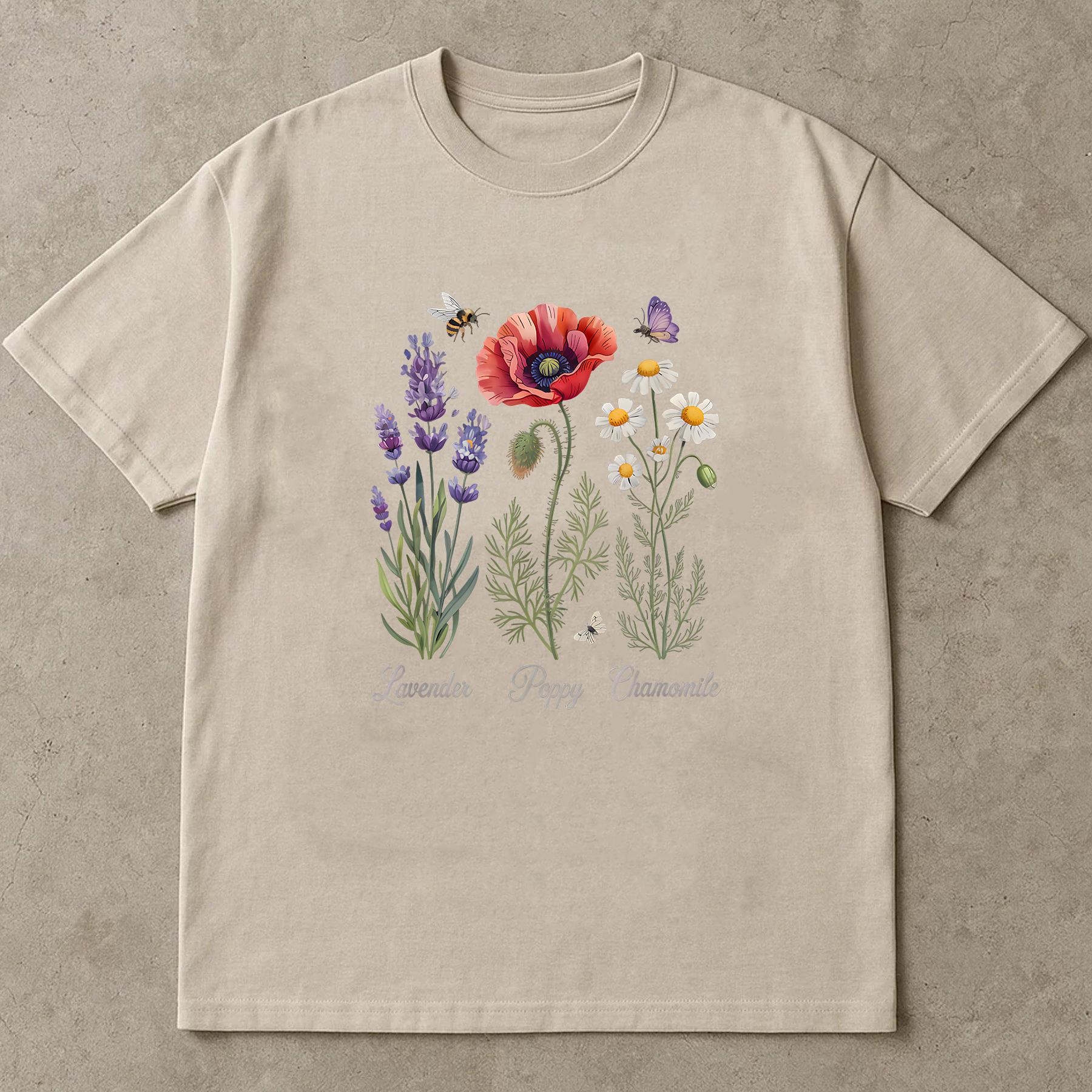 Vintage Lavender Shirt, Botanical Herb Tee, Purple Flower Graphic T-Shirt, Cottagecore Aesthetic Top, Retro Floral Shirt