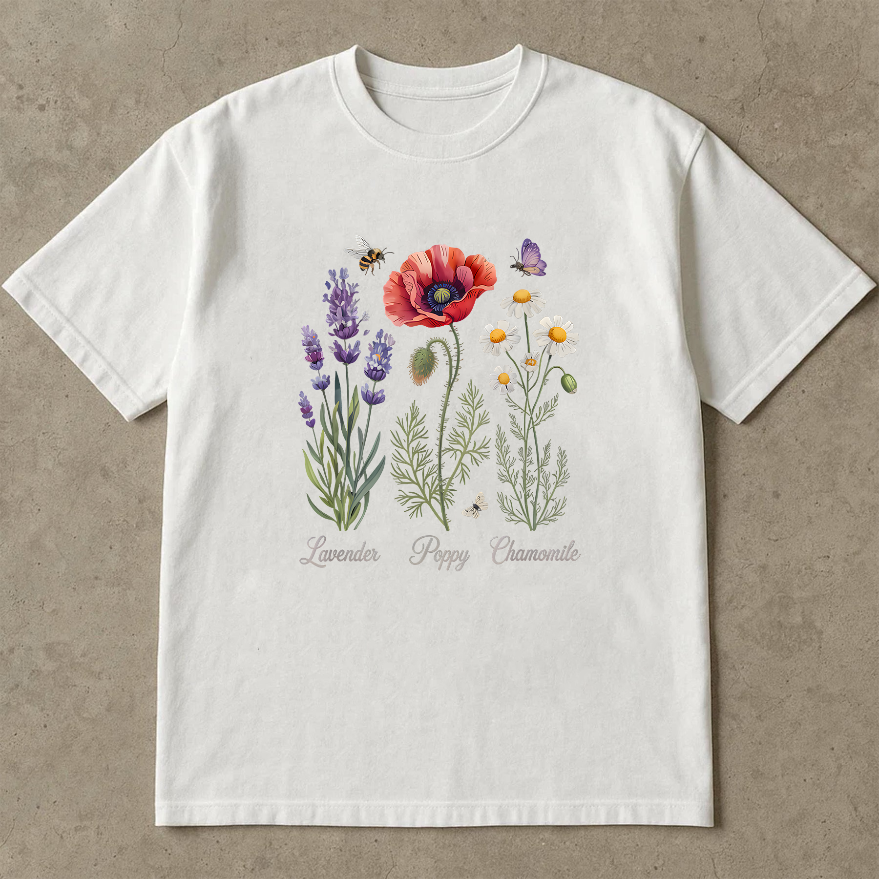 Vintage Lavender Shirt, Botanical Herb Tee, Purple Flower Graphic T-Shirt, Cottagecore Aesthetic Top, Retro Floral Shirt