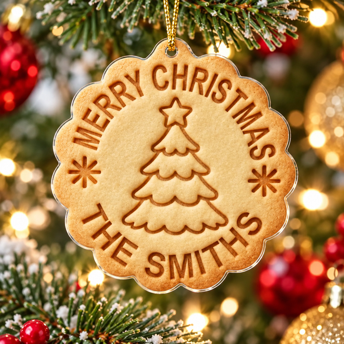 Personalized Christmas Cookie Acrylic Ornament, Custom Cookie Ornament, Christmas Tree Decoration, Holiday Keepsake Gift ACRYLICOR28