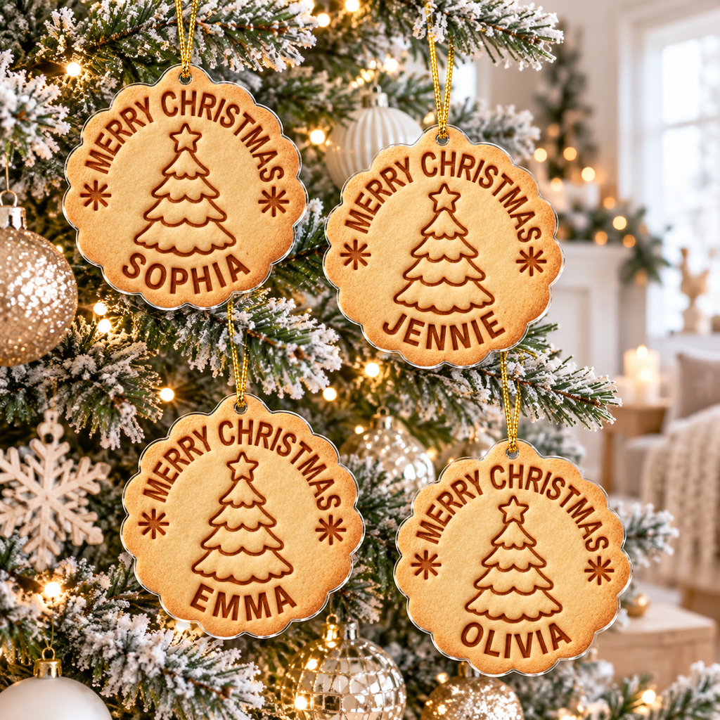 Personalized Christmas Cookie Acrylic Ornament, Custom Cookie Ornament, Christmas Tree Decoration, Holiday Keepsake Gift ACRYLICOR28