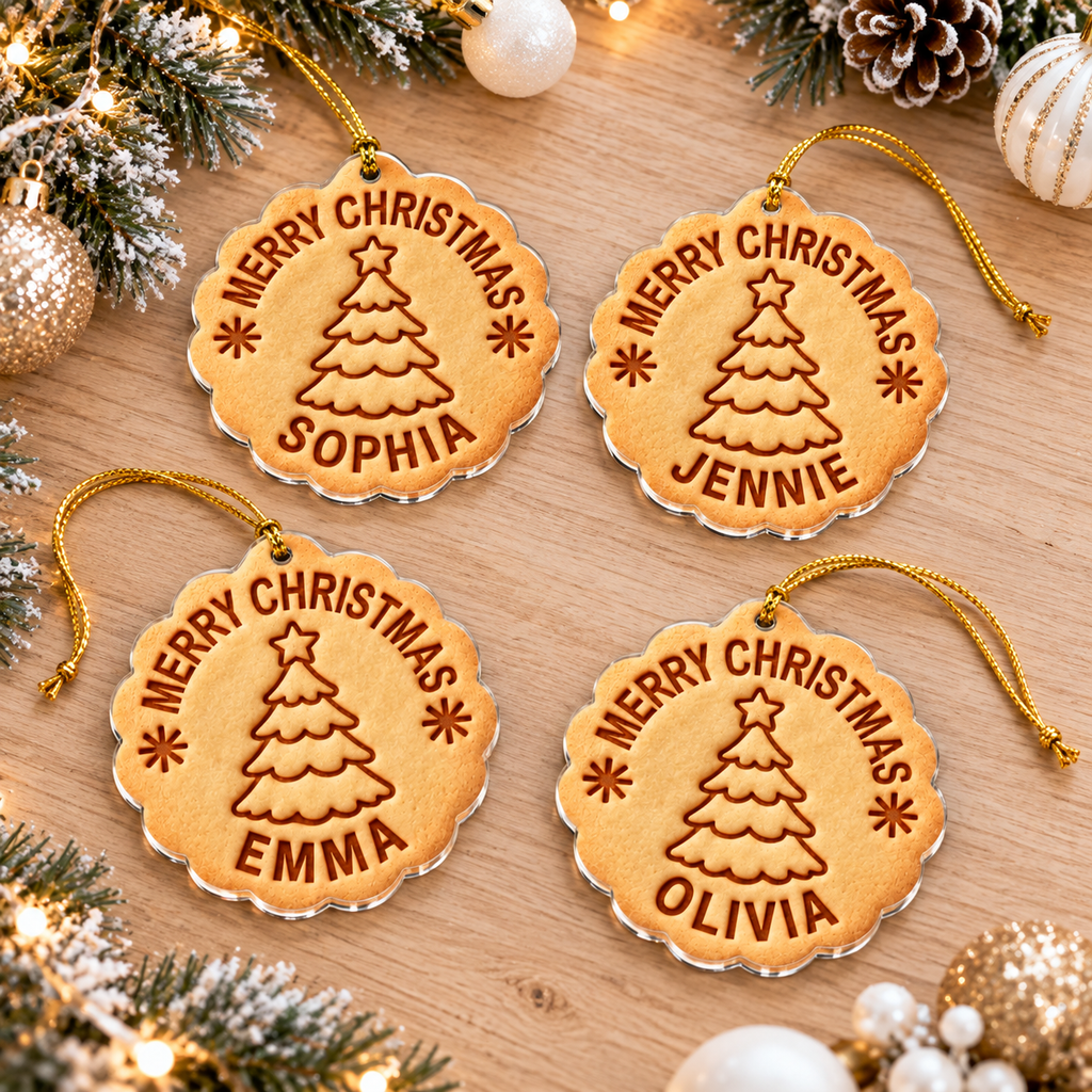 Personalized Christmas Cookie Acrylic Ornament, Custom Cookie Ornament, Christmas Tree Decoration, Holiday Keepsake Gift ACRYLICOR28