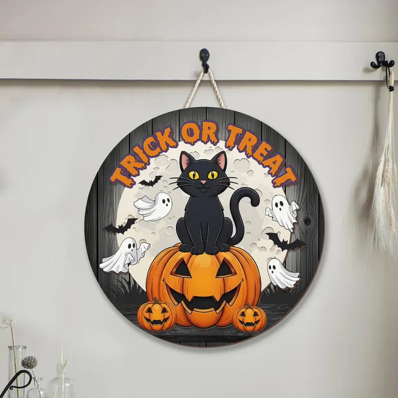 Custom Pet Photo Spooky Season Door Sign, Halloween Decor. HLWDHPETAL11