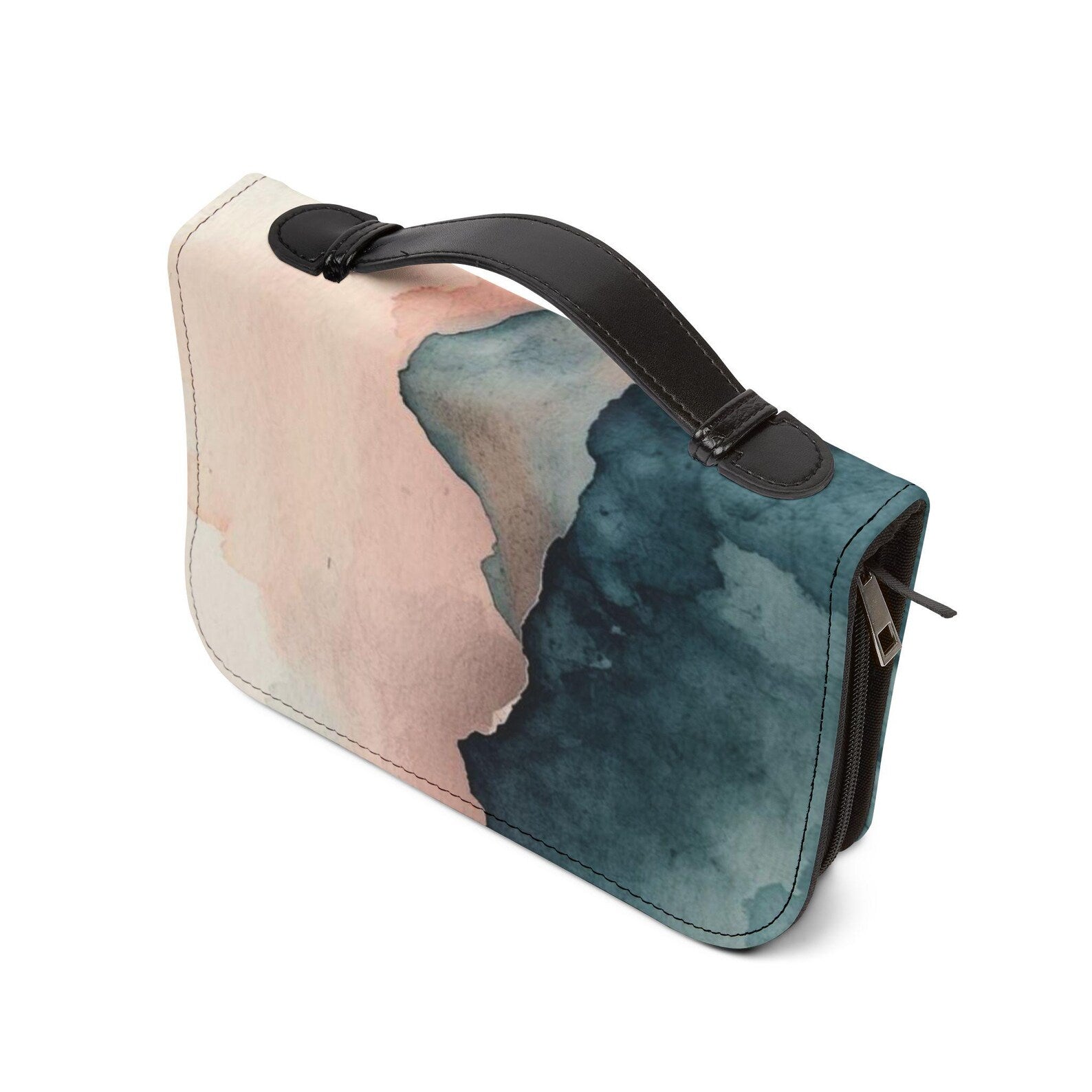 Watercolor Mountain Bible Cover Case, Scenic Christian Bible Bag with Zipper. BCPETAL10