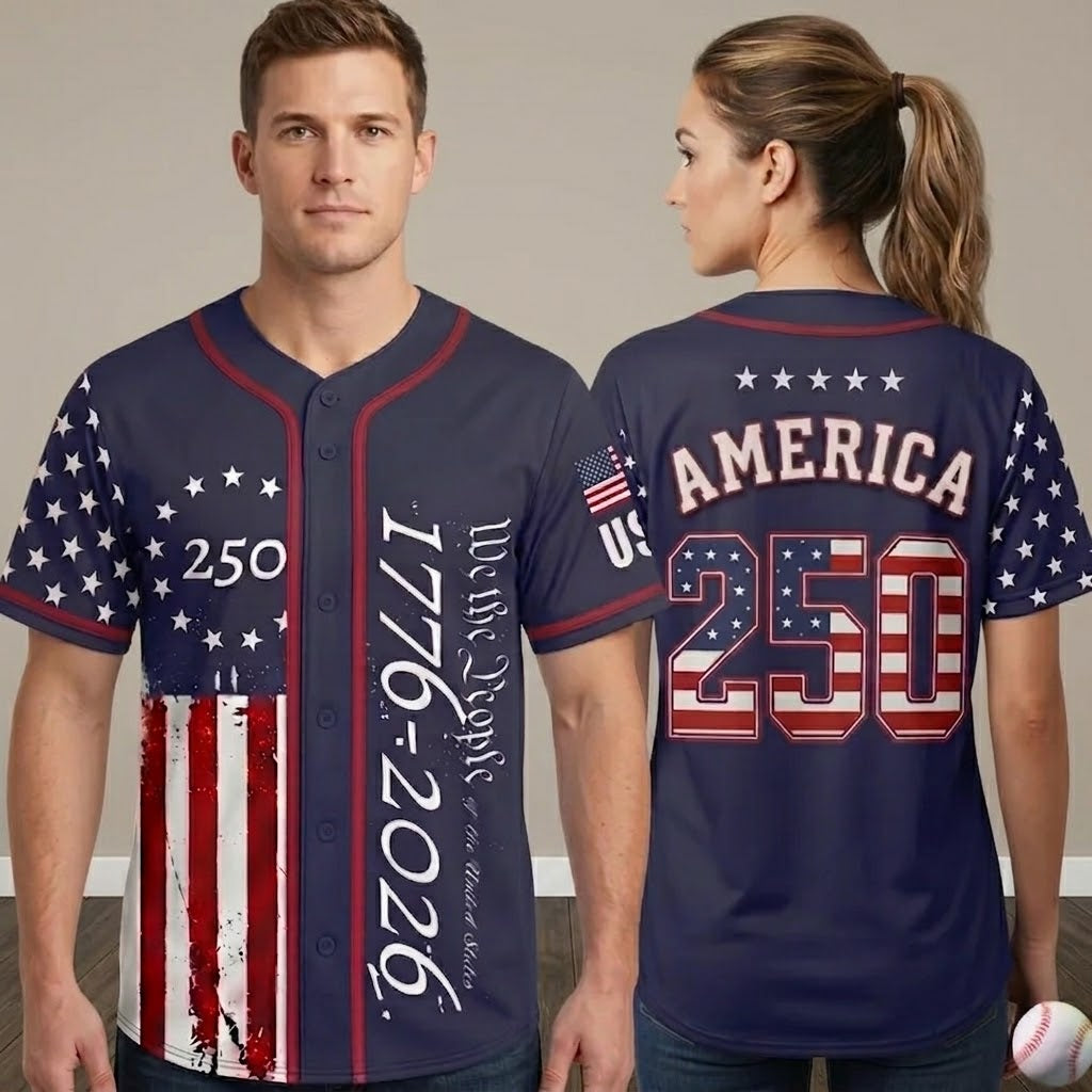 Custom 250 Years We The People Baseball Jersey 1776-2026, 4th of July Gift, Patriotic Gift, BJPETAL01