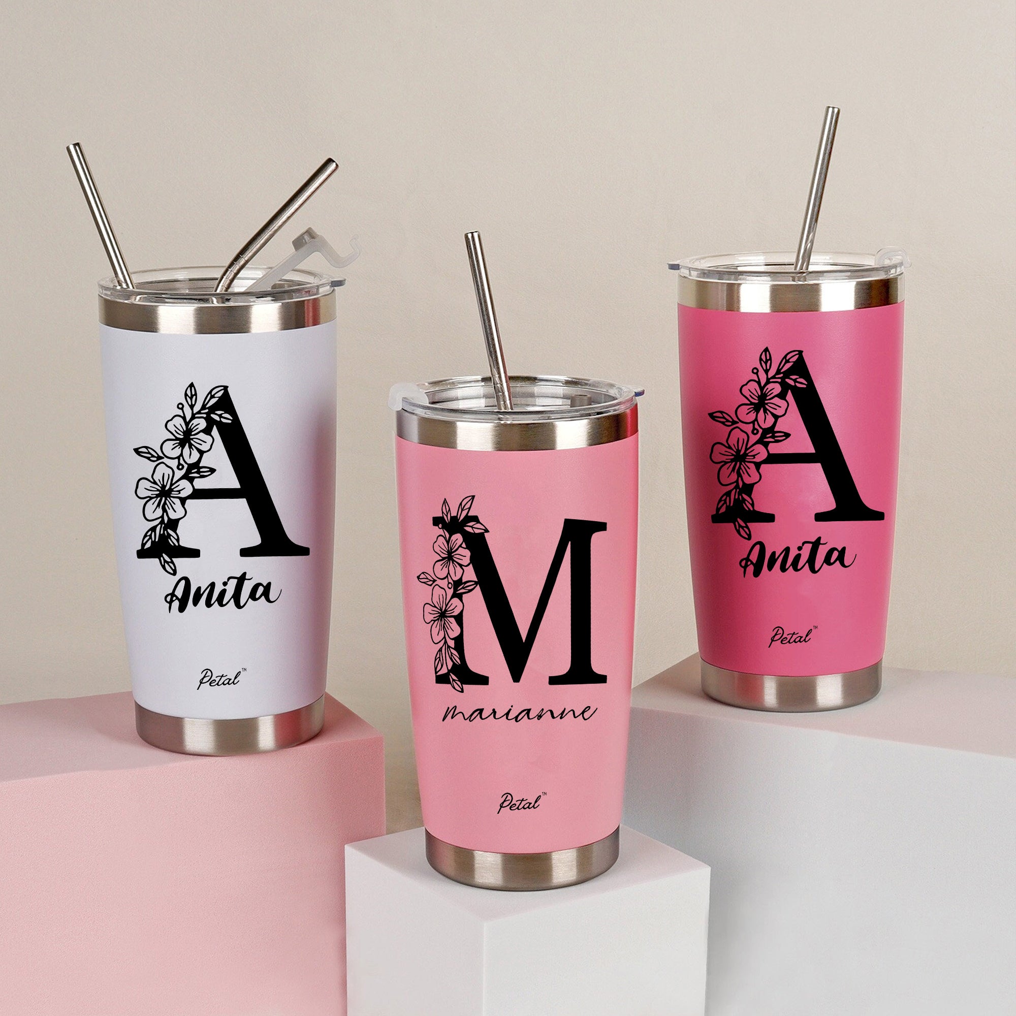 Personalized Flower Girl 20oz Stainless Steel Tumbler With Name, Bridesmaid Gift, Custom Name Travel Cup, Birthday Gift, Gift For Her Mother