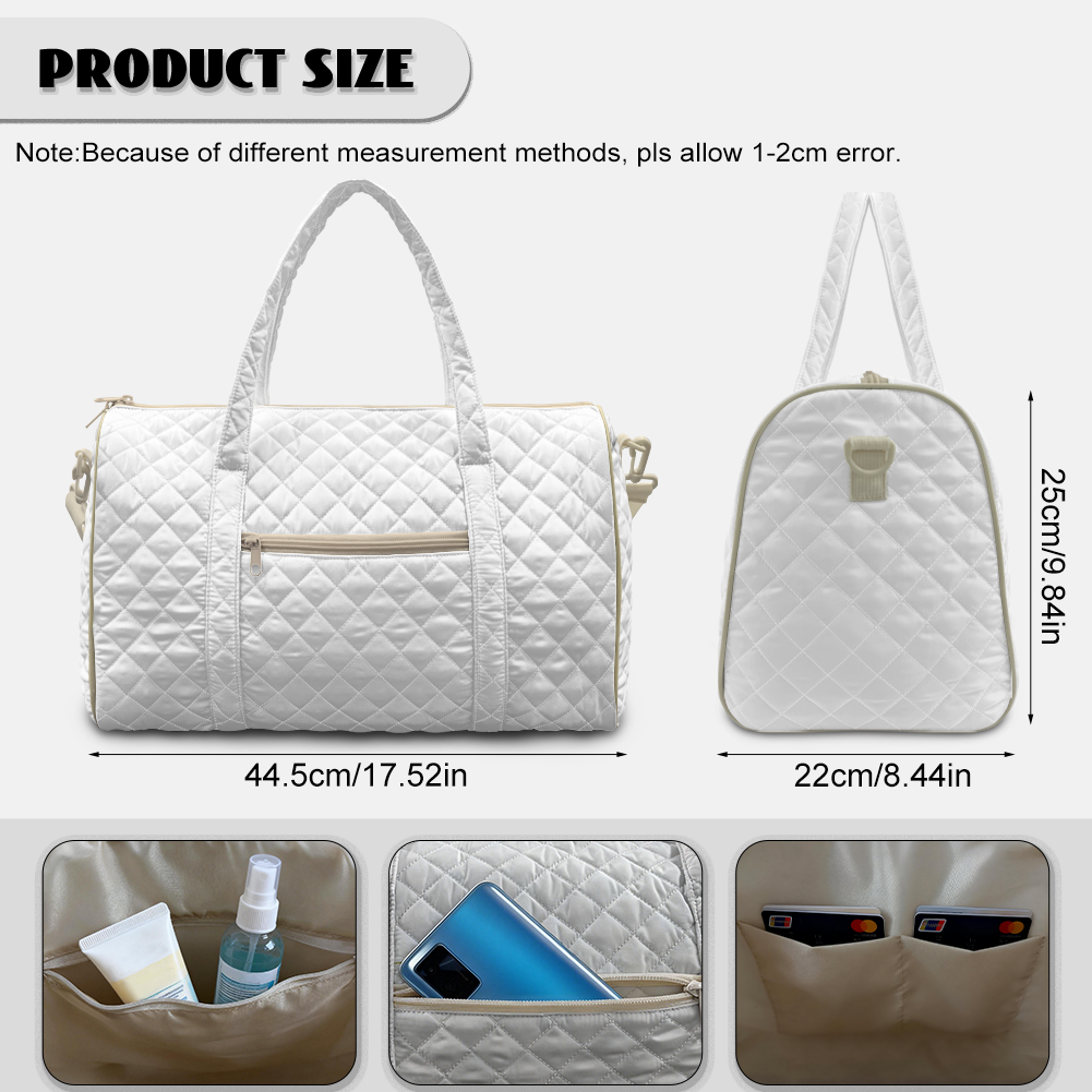 Camping Bus Quilted Look Duffle Bag, Retro Floral Weekend Travel Bag, Large Capacity Overnight Tote for Women. DBPETAL09
