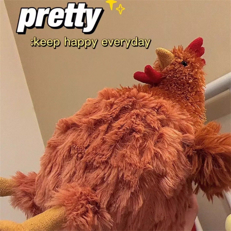 Cute Chicken Plush Toy – Soft Fluffy Hen Stuffed Animal Pillow for Kids, Room Decor & Gift. CPFPETAL2