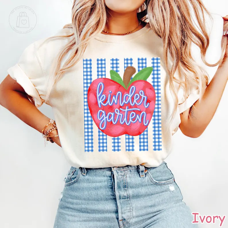 Comfort Colors® Kindergarten Teacher Shirt, Back To School Shirt, Teacher Team Shirts. First Day of School Teacher Student Boys Girls Kids. SPETAL8