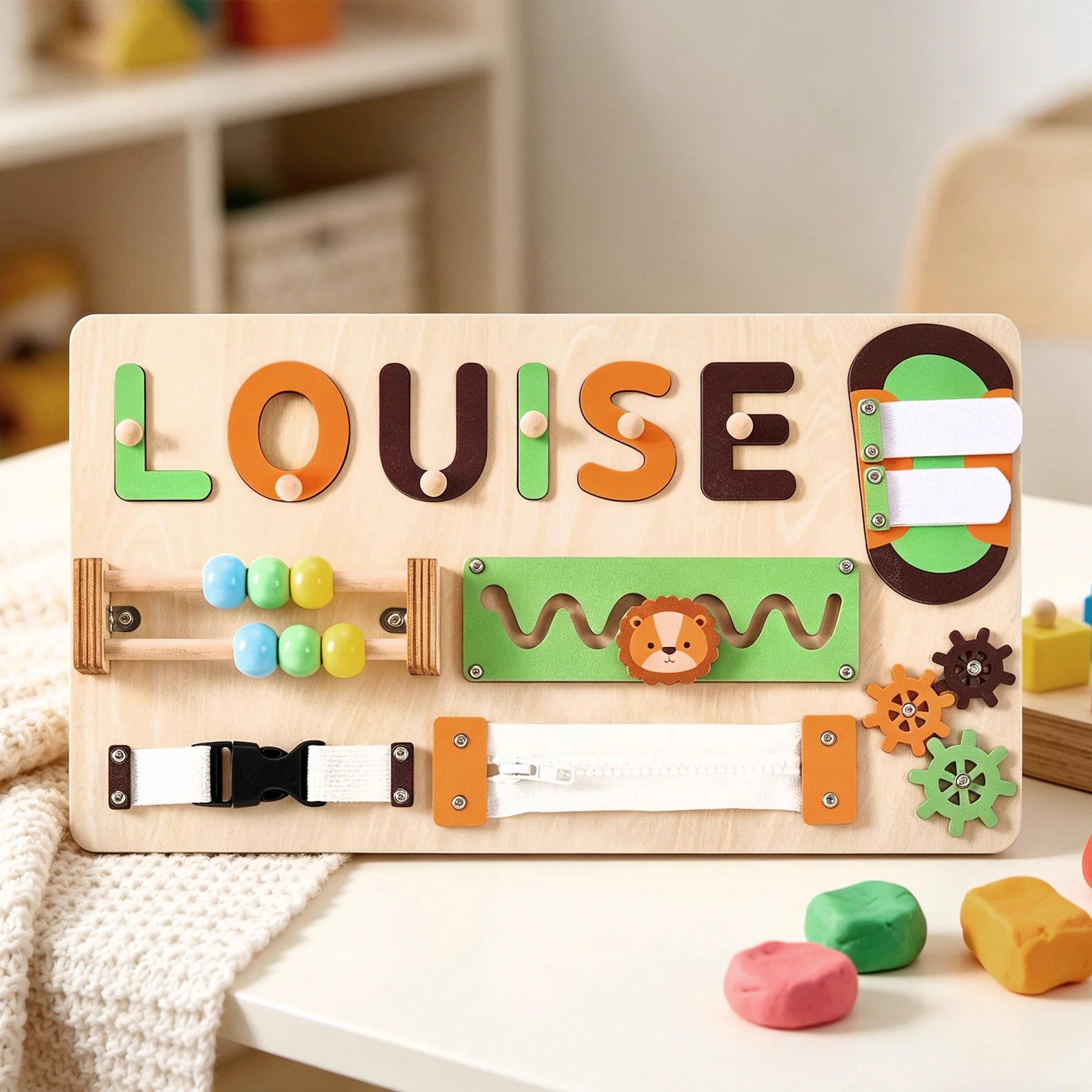 Personalized Baby Name Puzzle, Custom Kids Early Learning Busy Board, 1st Christmas Gift, 1st Birthday Gift, Unique Baby Gift, Baby Keepsake. NPPETAL21