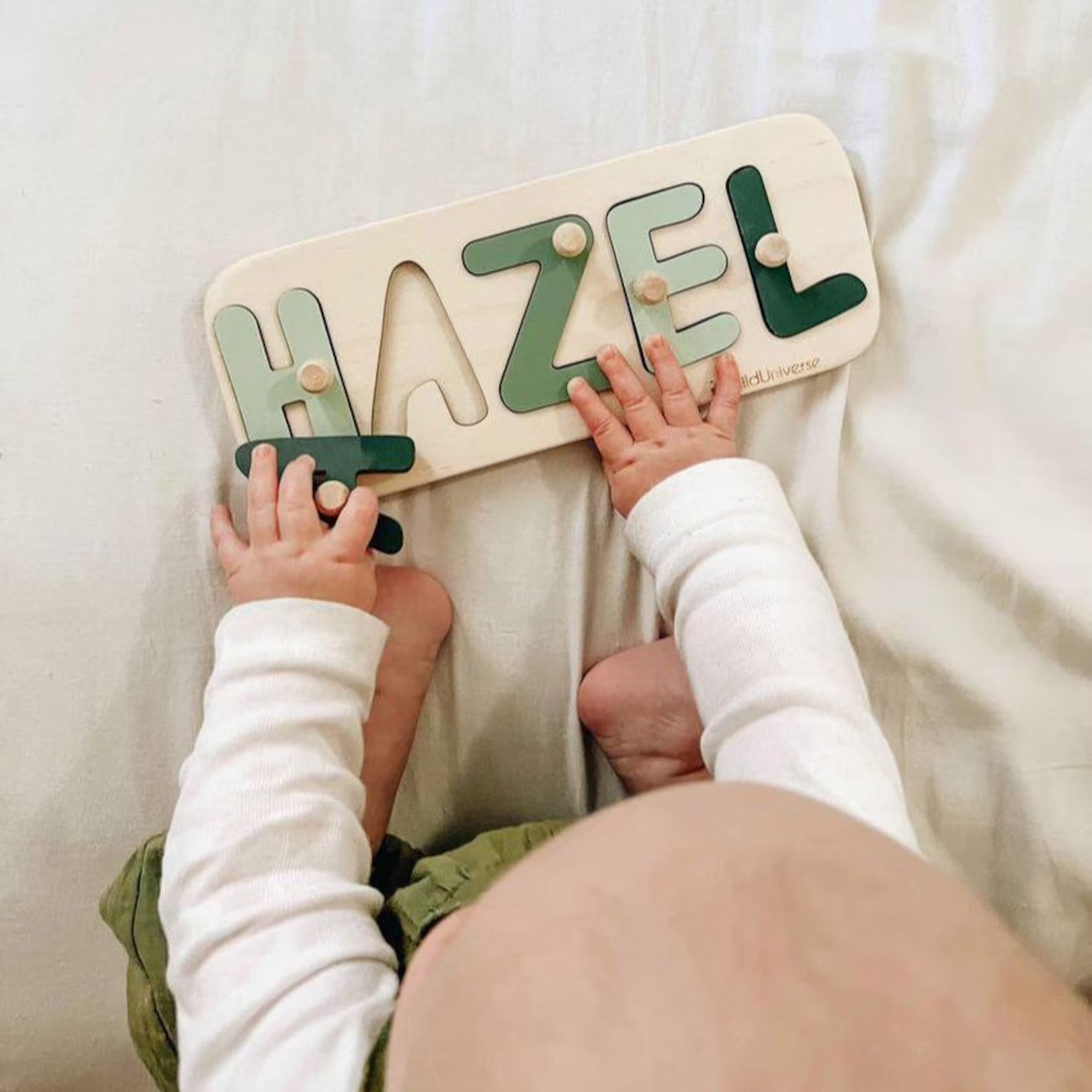 New Baby Gift Wood Name Puzzle for Toddler Montessori Puzzle, First Birthday Gift for Boy, Girl, Wooden Toys, Custom Gift for Kids. NPPETAL4