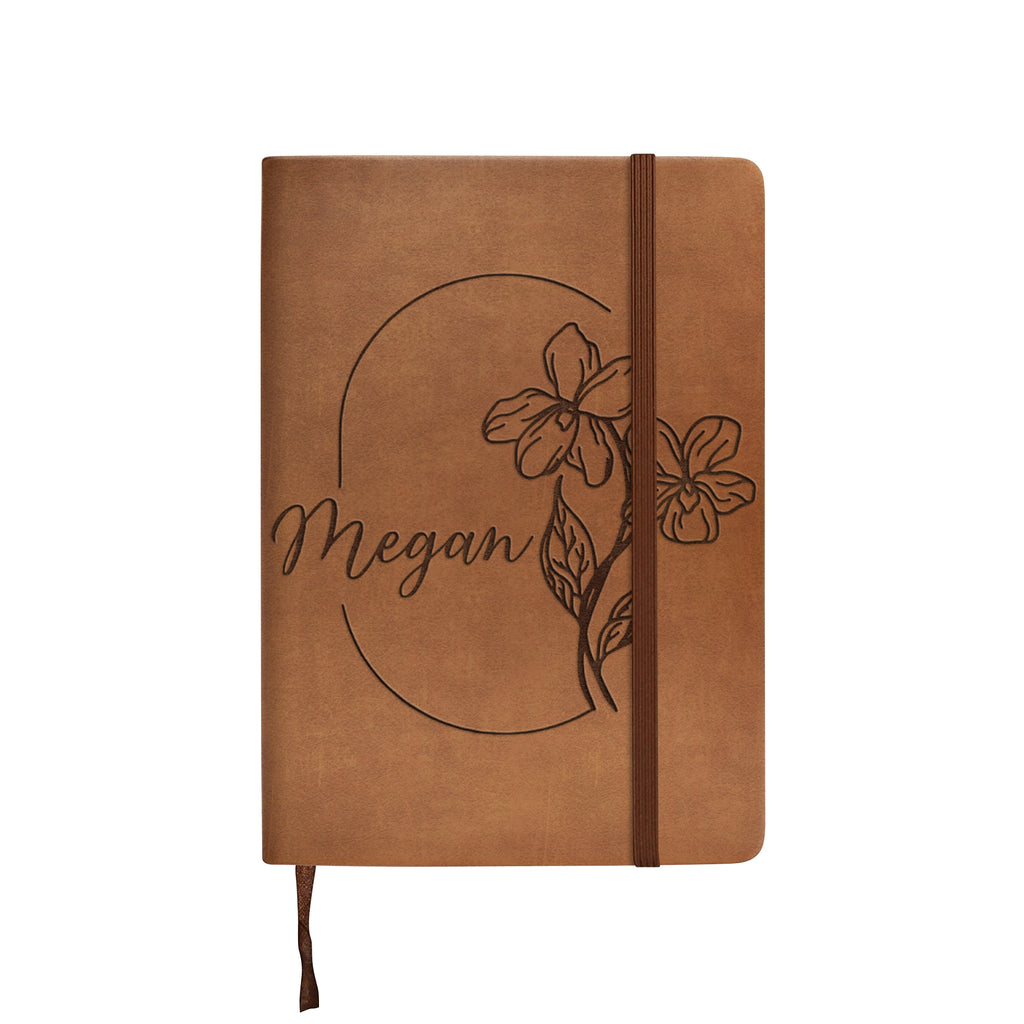 Personalized Birth Flower Notebook With Name, Custom Floral Journal, Writing Diary, Birthday Gift, Bridesmaid Proposal, Gift for Her or Mom