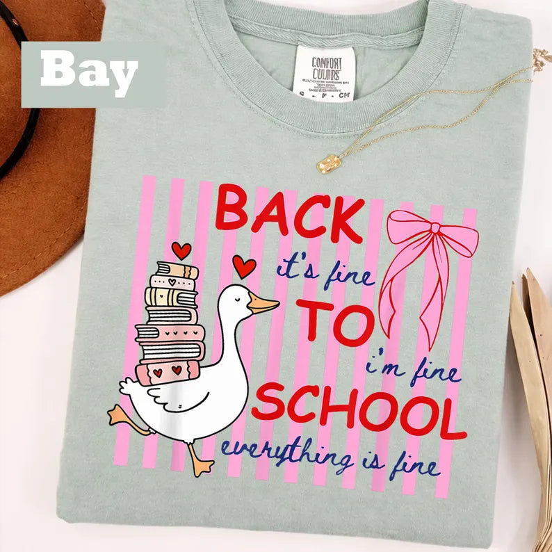 Silly Goose Teacher Comfort Colors Shirt, Everything Is Fine Teacher Tee, Funny Back to School Shirt, Cute Goose Teacher Life T-Shirt. SPETAL2