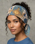 Argentina Satin Scarf, Sol de Mayo Silk Feel Bandana, Argentina Soccer Gift, Tango Dancer Scarf, Blue and Gold Mexican Style Accessory. SSPETAL9