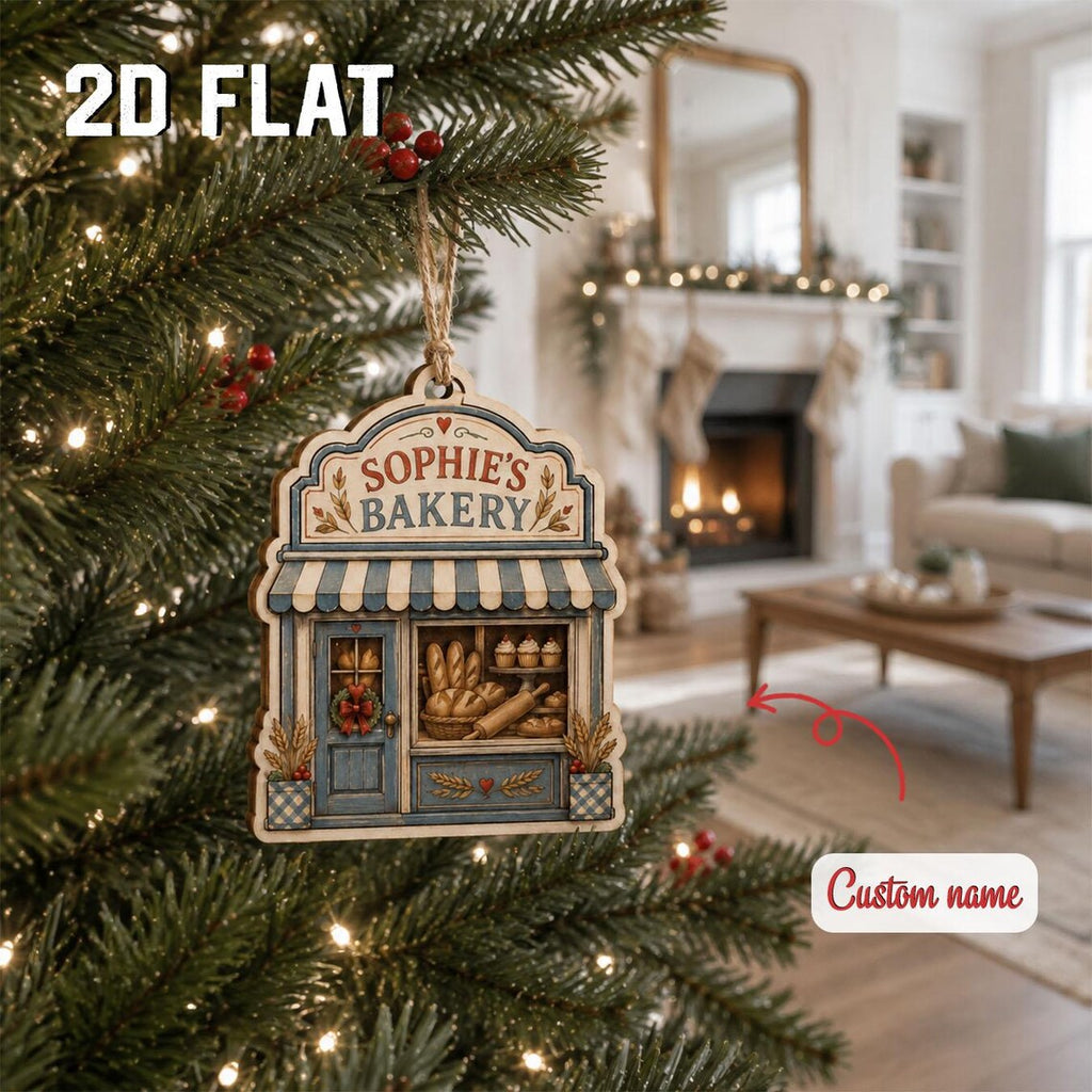Personalized Bakery Christmas Ornament, Custom Business Name Wooden Keepsake, Baker Gift, Small Shop Owner Holiday Decor 2026	COPETAL48