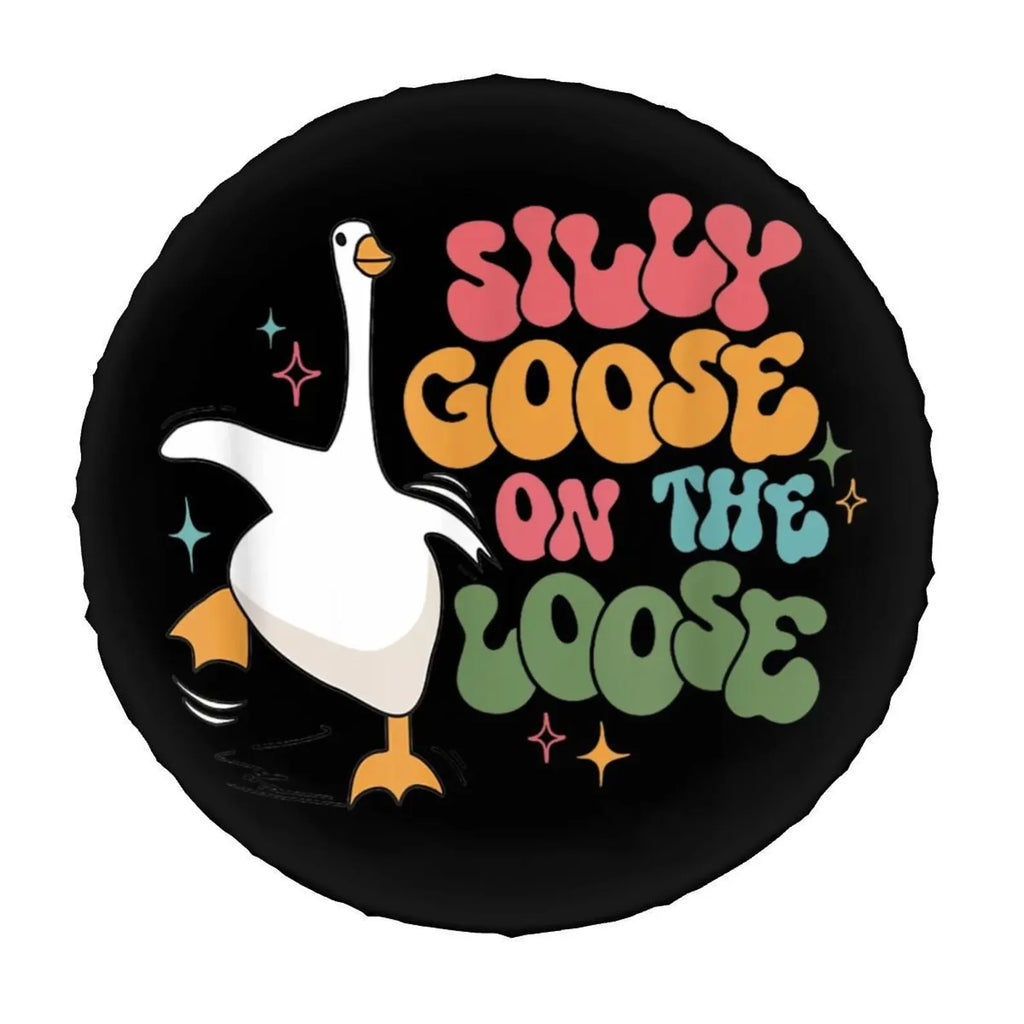 Silly Goose on the Loose PVC Leather Spare Tire Cover, Funny Goose Jeep Tire Cover, Retro Animal Car Accessories, Cute Off Road Vehicle Gift. TCPETAL3