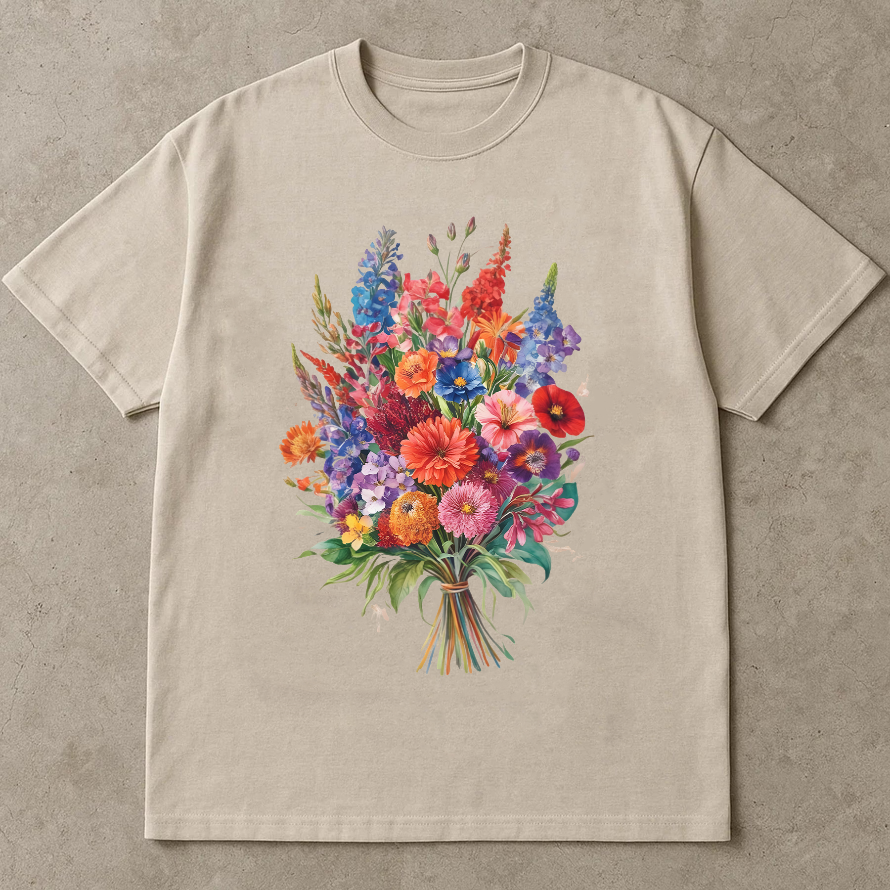Colorful Floral Bouquet Shirt, Garden Flower Tee, Spring Bloom Shirt, Bright Botanical Tee, Nature Lover T-Shirt, Gift For Her