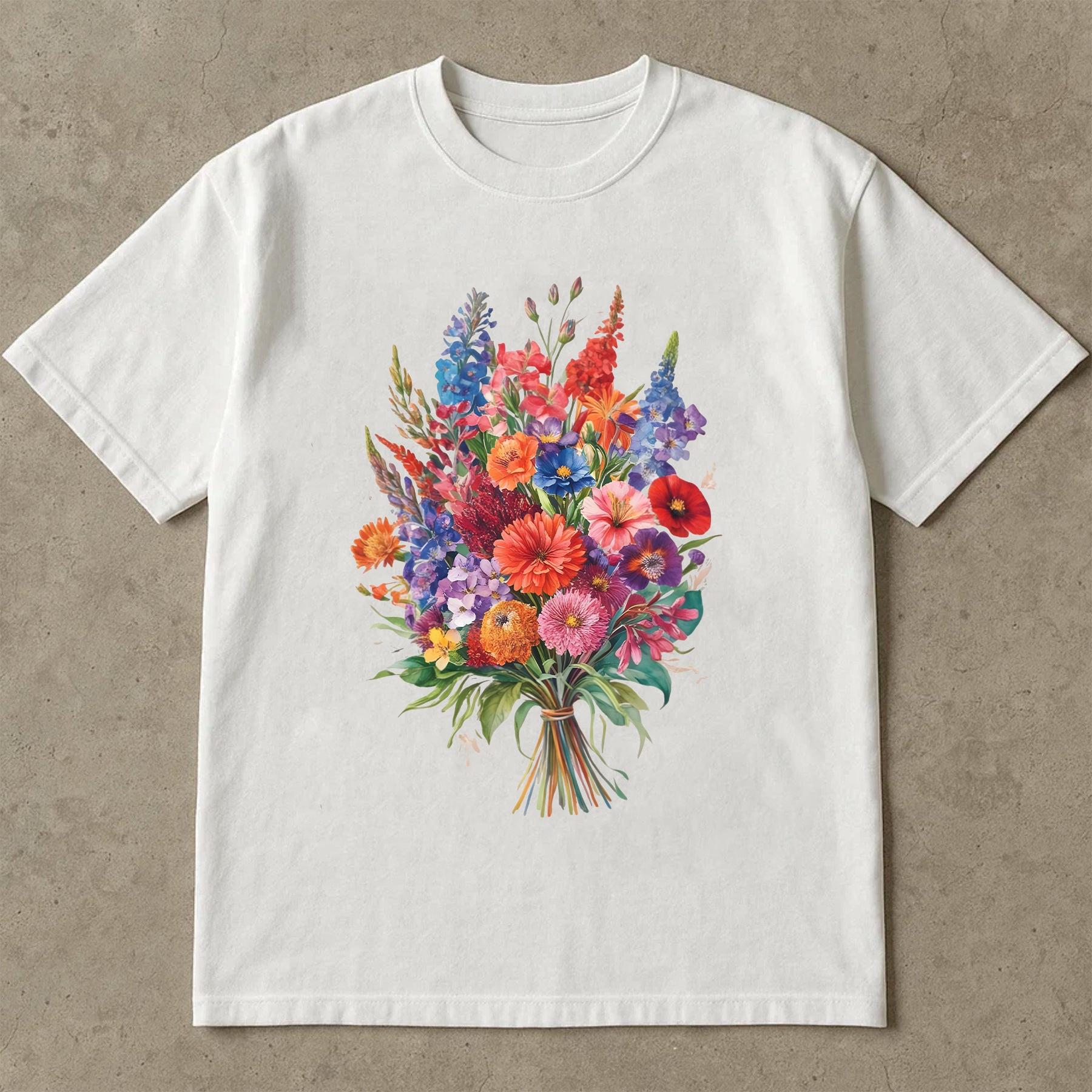 Colorful Floral Bouquet Shirt, Garden Flower Tee, Spring Bloom Shirt, Bright Botanical Tee, Nature Lover T-Shirt, Gift For Her