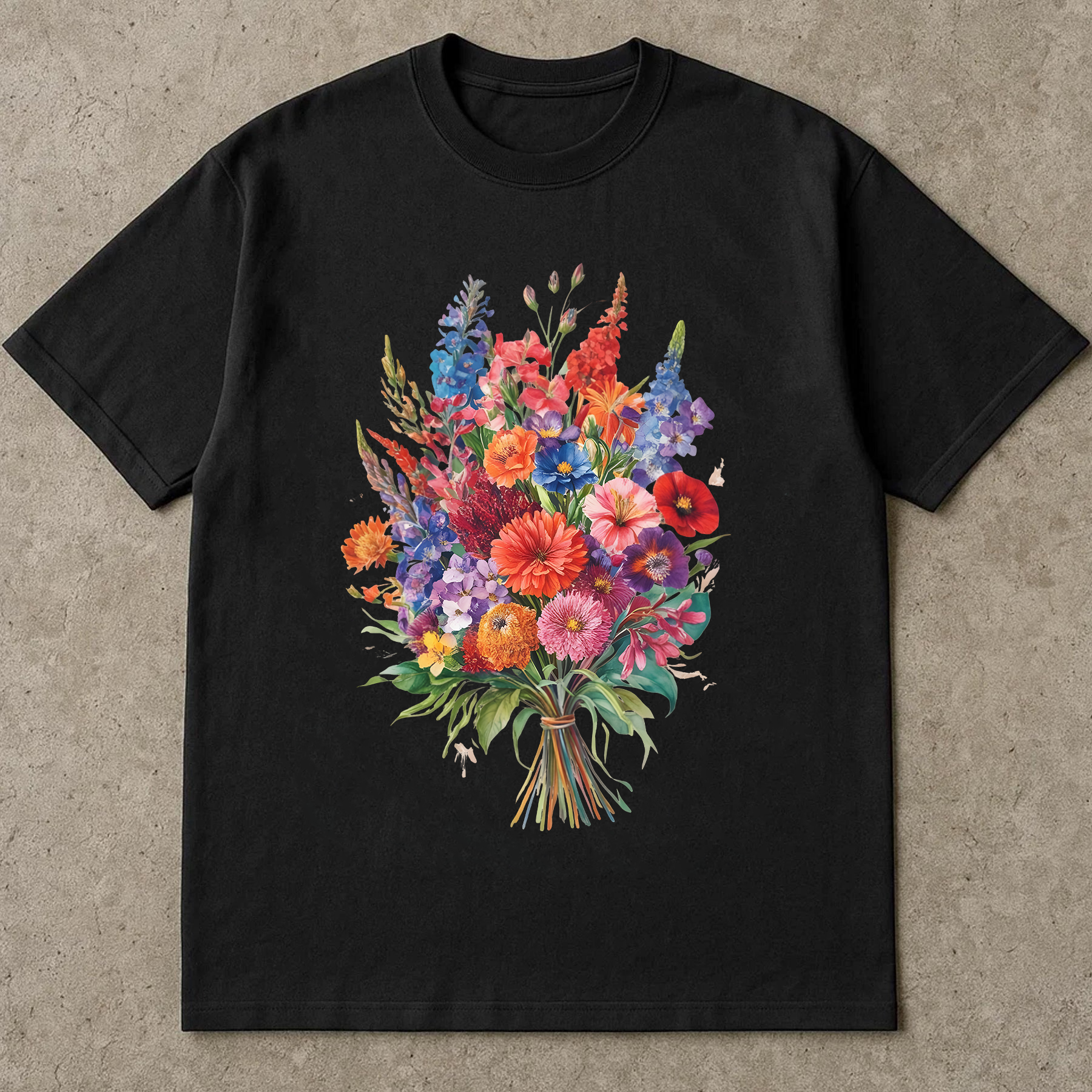 Colorful Floral Bouquet Shirt, Garden Flower Tee, Spring Bloom Shirt, Bright Botanical Tee, Nature Lover T-Shirt, Gift For Her