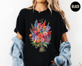 Colorful Floral Bouquet Shirt, Garden Flower Tee, Spring Bloom Shirt, Bright Botanical Tee, Nature Lover T-Shirt, Gift For Her
