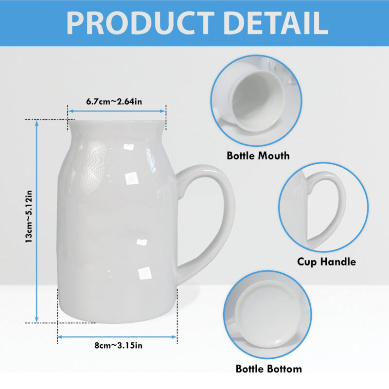 Personalized Ceramic Flower Vase With Name, Custom Floral Pottery Vase, Decorative Vase With Handle, Unique Home Décor, Birthday Gift