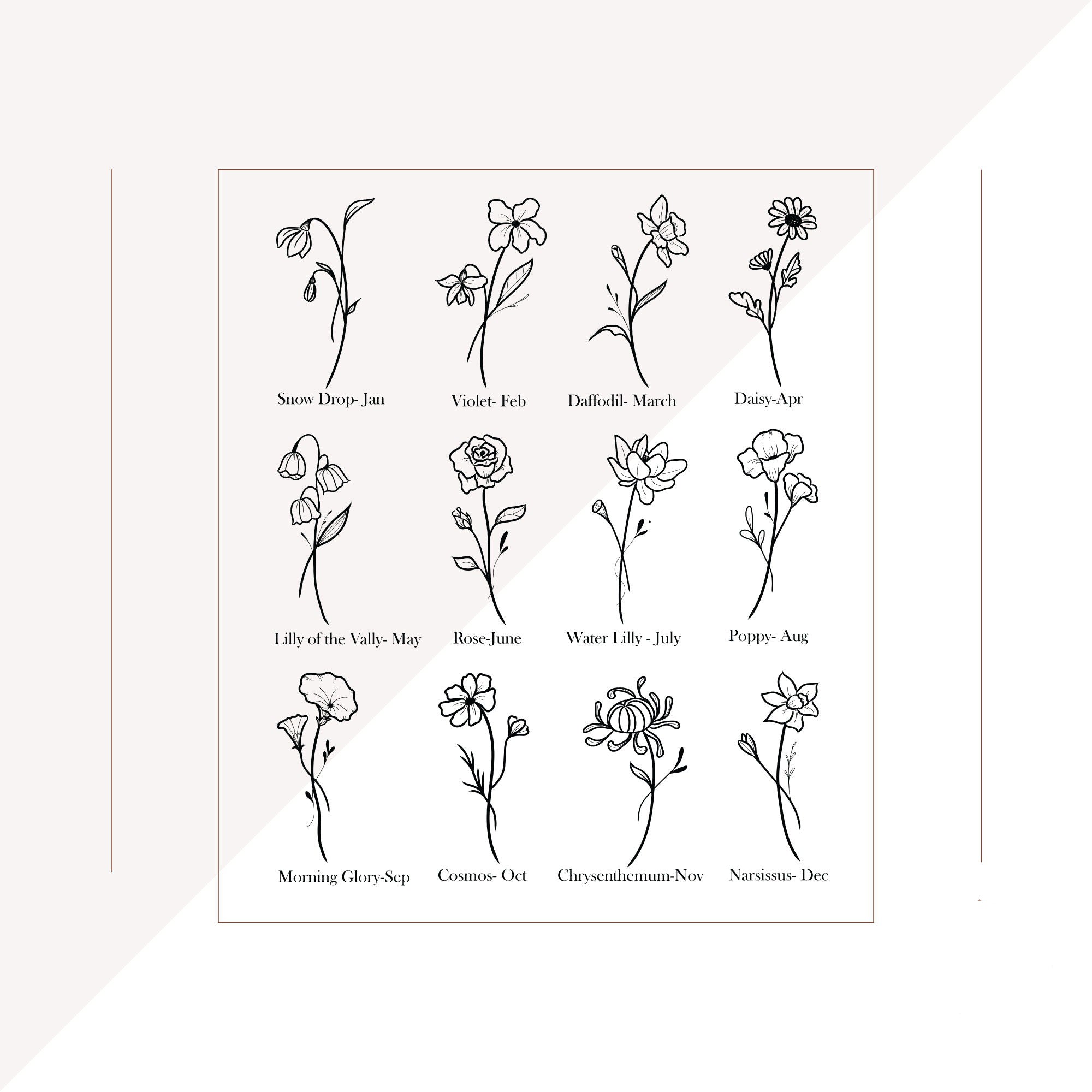 Unique Birth Flower and Birthstone Necklace, Personalized Birthday Gift for Mom, Floral and Stone Jewelry, Christmas Gifts for Her