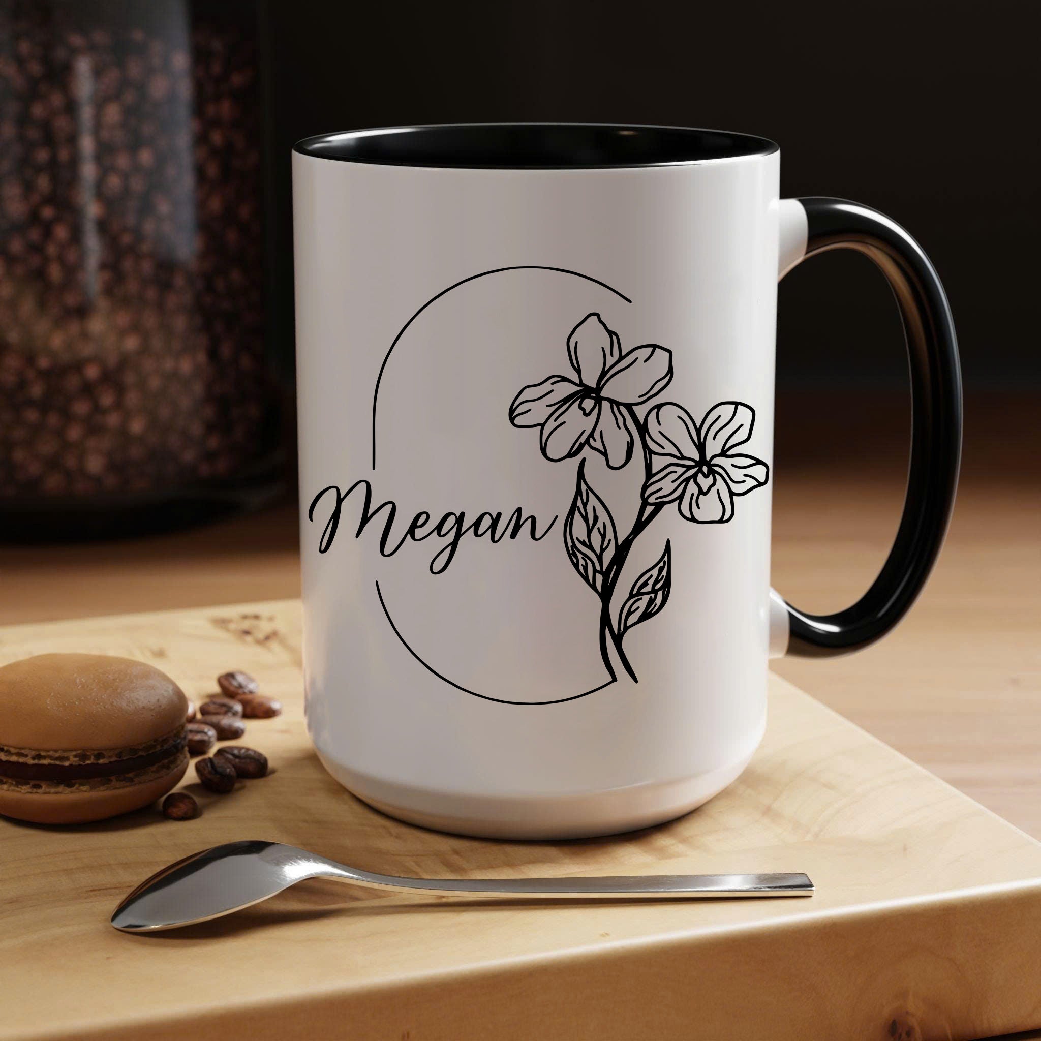 Personalized Birth Flowers With Name Mug, Birth Flowers Mug, Custom Birth Month Flowers Mug, Birthday Gift