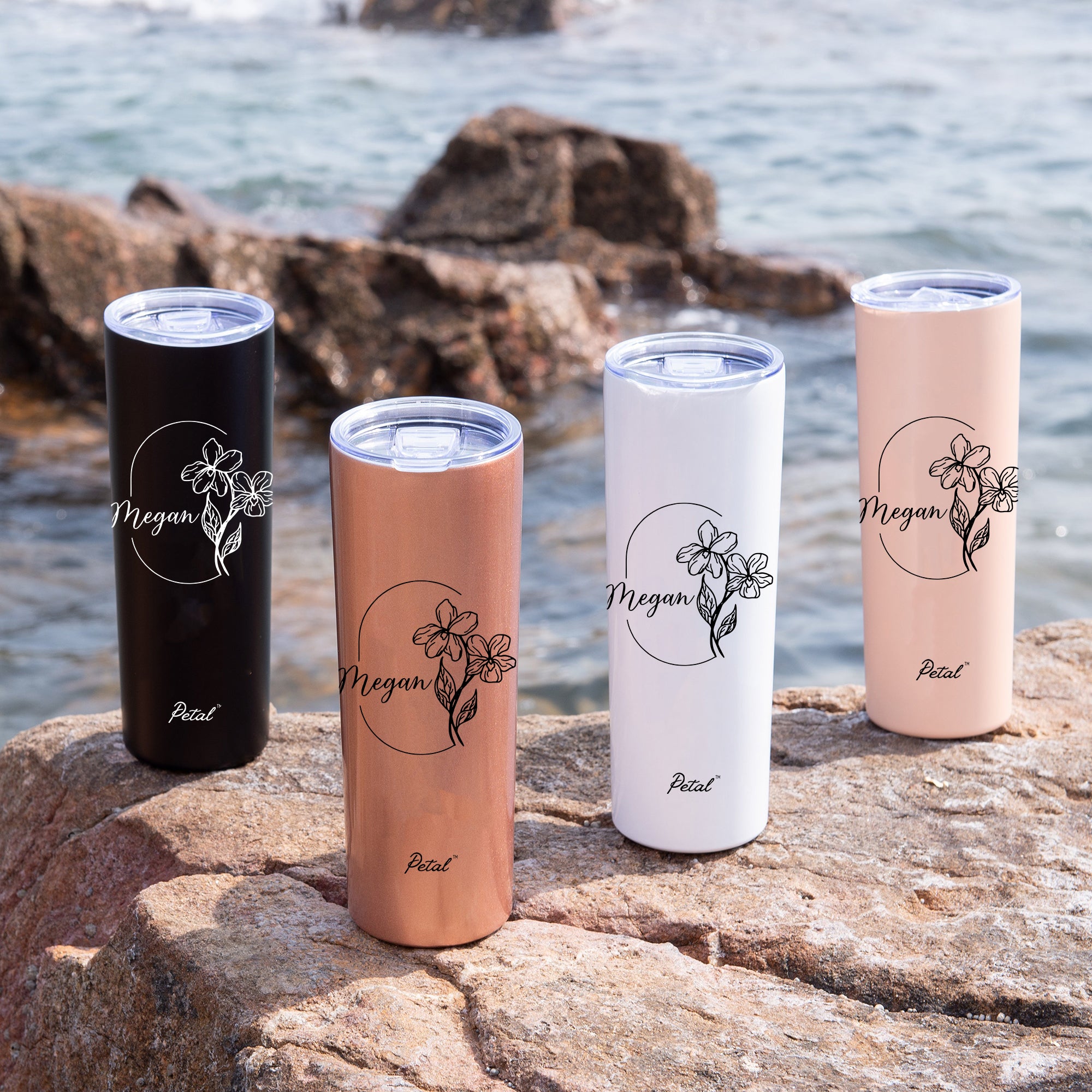 Personalized Birth Flowers With Name 30oz Skinny Glitter Tumbler, Hot Cold Mug With Straw, Bridesmaid Gift, Custom Name Travel Cup, Birthday Gift, Gift For Her Mother