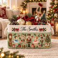 Personalized Fabric Storage Basket, Nutcracker Christmas Organizer, Green Ballet Holiday Decor BBPETAL38