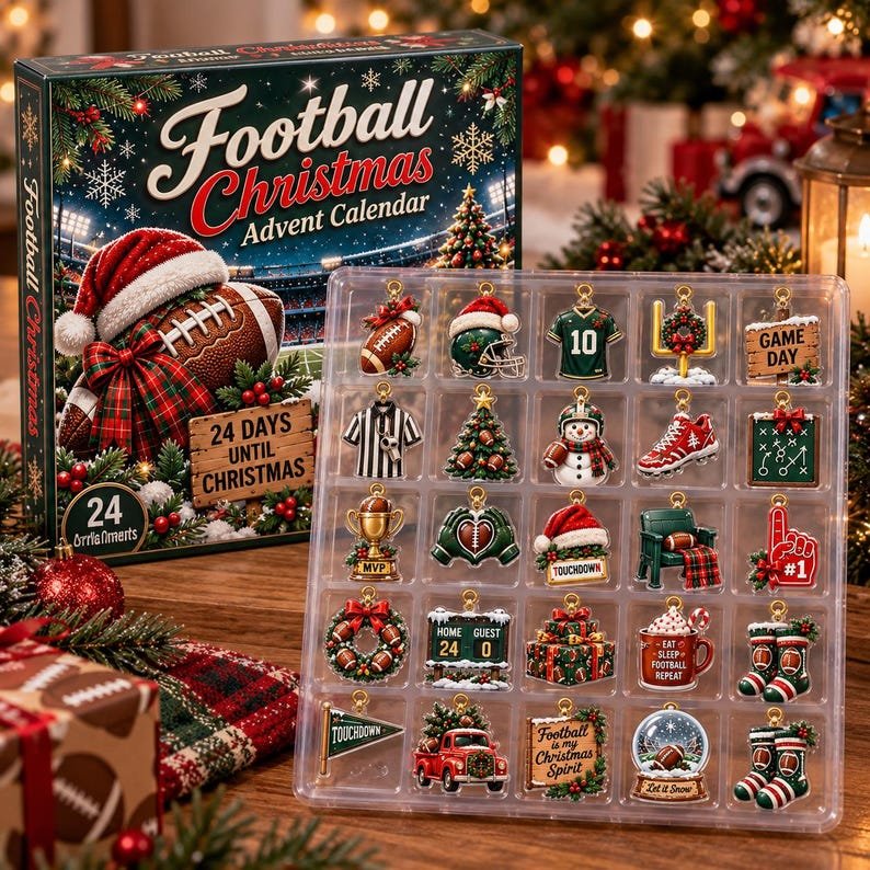 Football Advent Calendar 2026, Christmas Countdown Calendar, Football Player Gift, Sports Fan Gift, Football Mom Christmas Gift AXMAS31