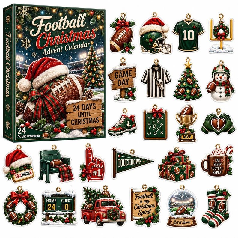 Football Advent Calendar 2026, Christmas Countdown Calendar, Football Player Gift, Sports Fan Gift, Football Mom Christmas Gift AXMAS31