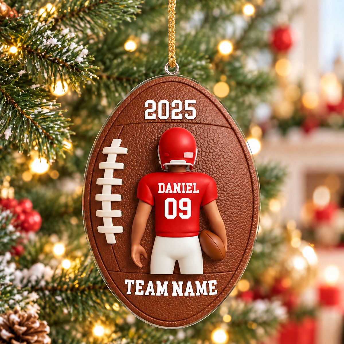 Personalized American Football Ornament 2025, Custom Football Players Christmas Ornament, American Football Gifts, Gifts for Football Fan ACRYLICOR03