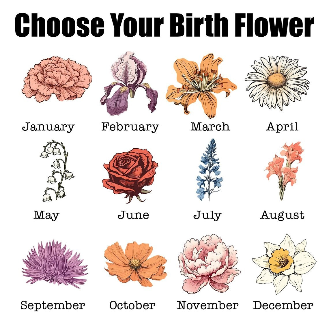 Grandma's Garden Birth Flower Book Vase – Personalized Floral Design Featuring Family Names and a Heartwarming Quote, Perfect Mother's Day Gift