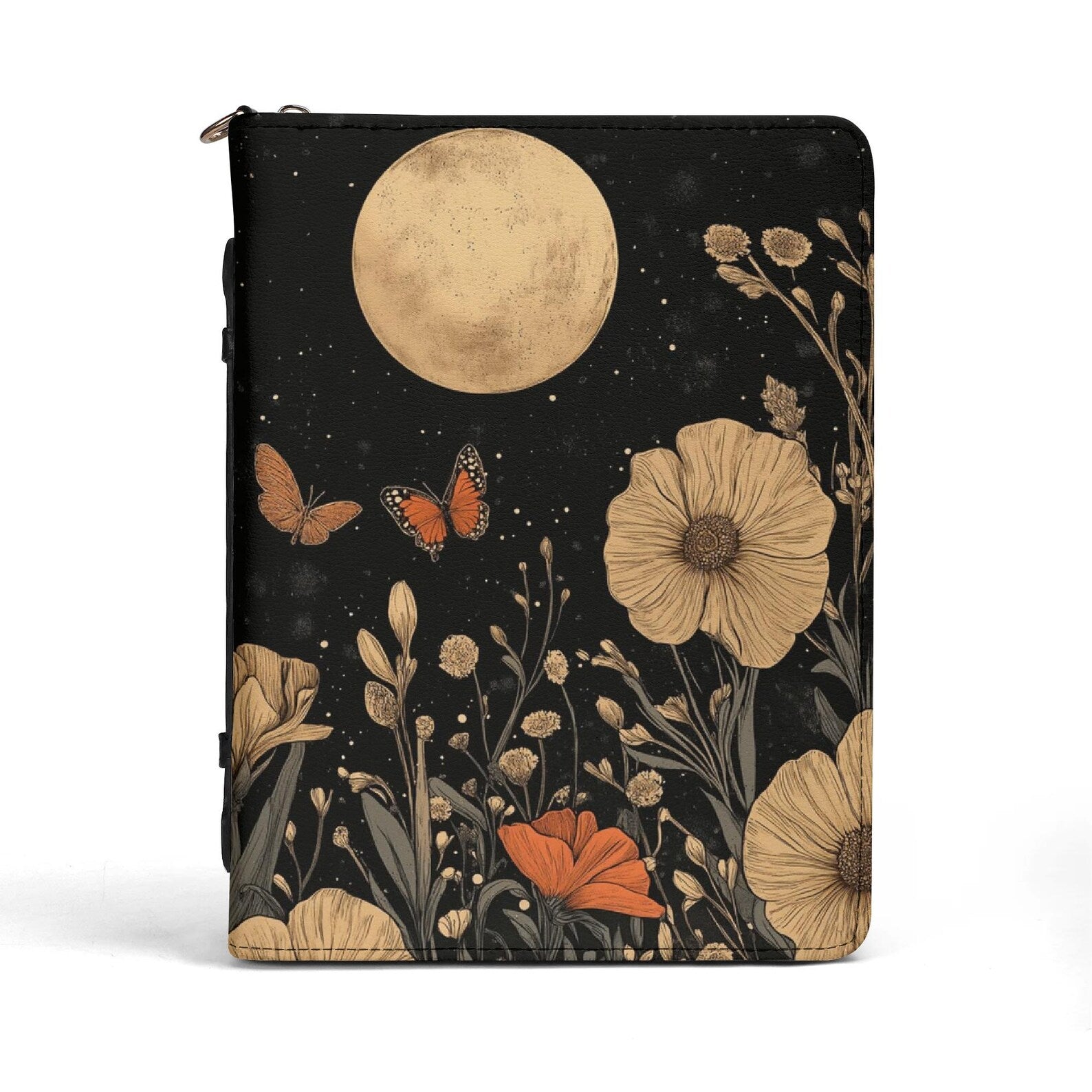Poppy flower, Bible Cover with Handle | Sleeve for Books, All-Over Print Journals & E-Readers, Faux Leather sleeve, Protector for Paperbacks. BCPETAL16