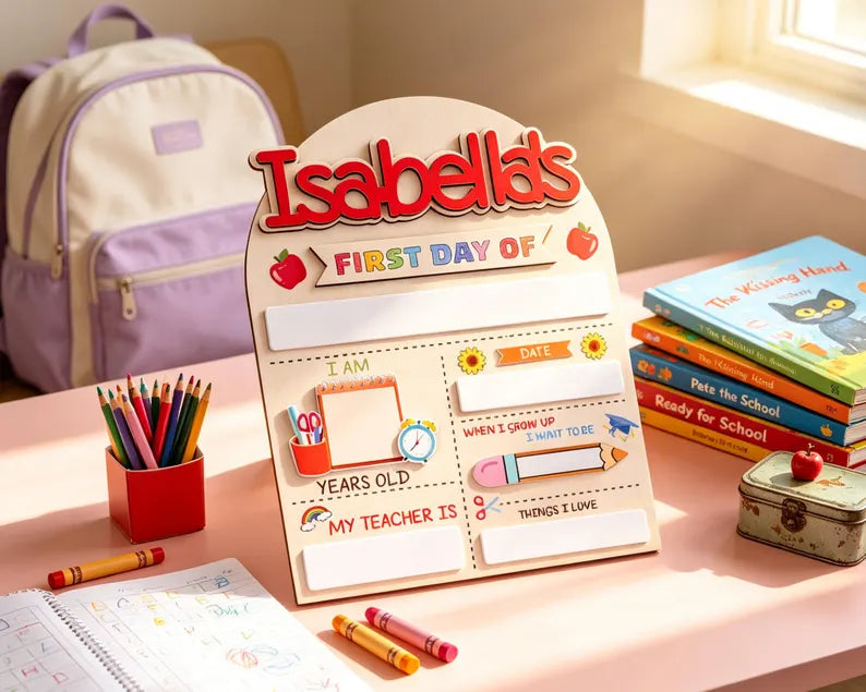 Custom First Day of School Sign,Back to School Sign,Preschool,Kindergarten 1st Day of School Sign,Last Day of School Sign,School Board. SBPETAL01