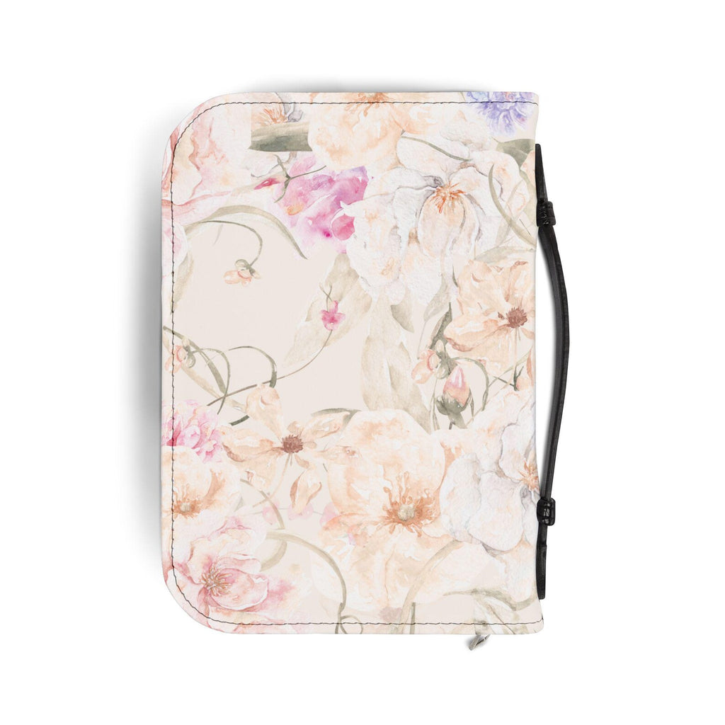 Watercolor Floral Bible Cover, Zippered Scripture Case | Pastel Peonies. BCPETAL7