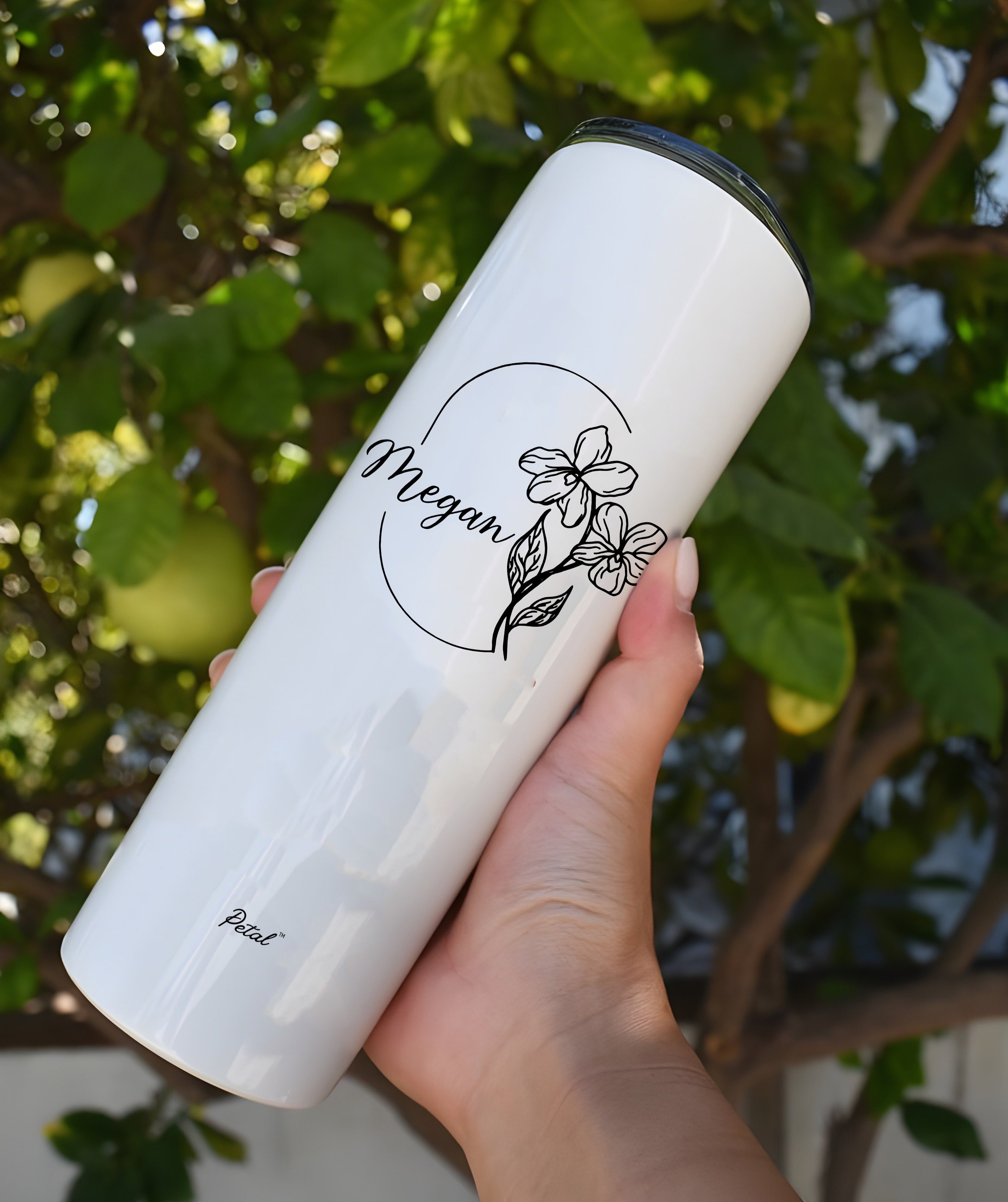 Personalized Birth Flowers With Name 30oz Skinny Glitter Tumbler, Hot Cold Mug With Straw, Bridesmaid Gift, Custom Name Travel Cup, Birthday Gift, Gift For Her Mother